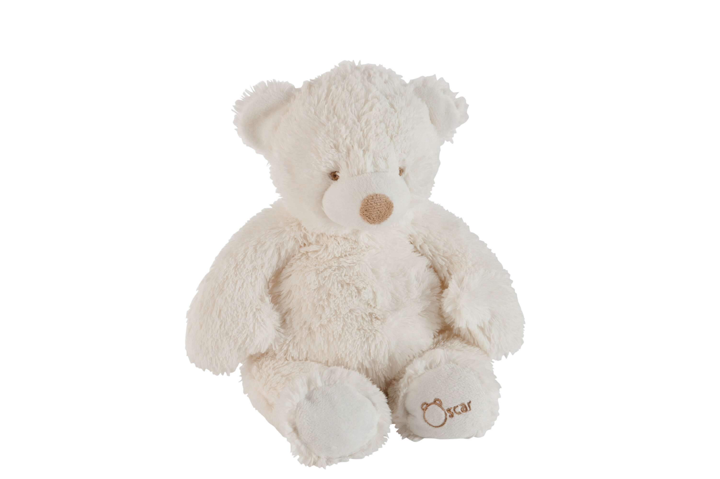 OURS ASSIS PELUCHE BLANC M