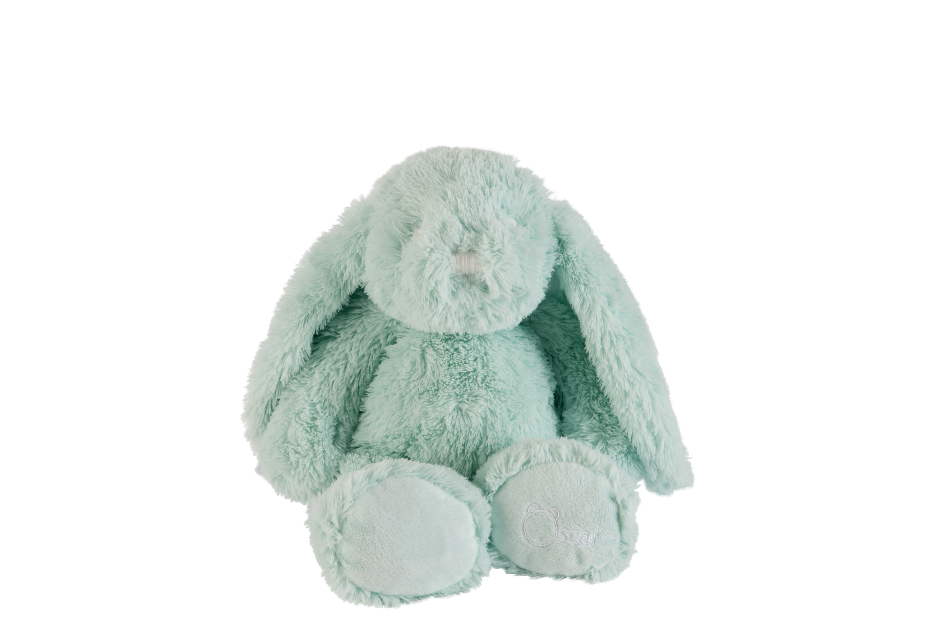 LAPIN ASSIS PELUCHE VERT MENTHE M