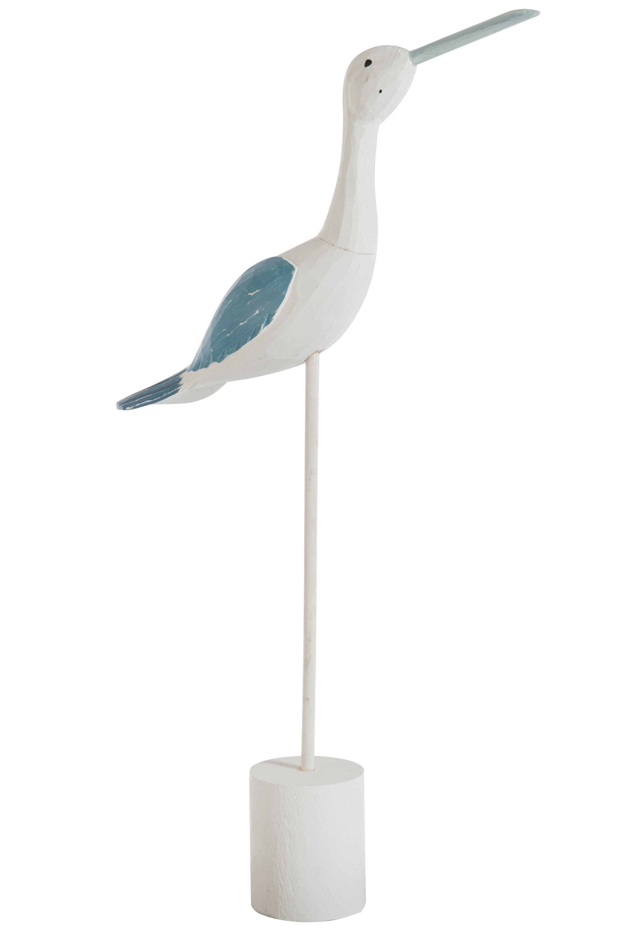 OISEAU SUR PIED PIN BLEU/BLANC L