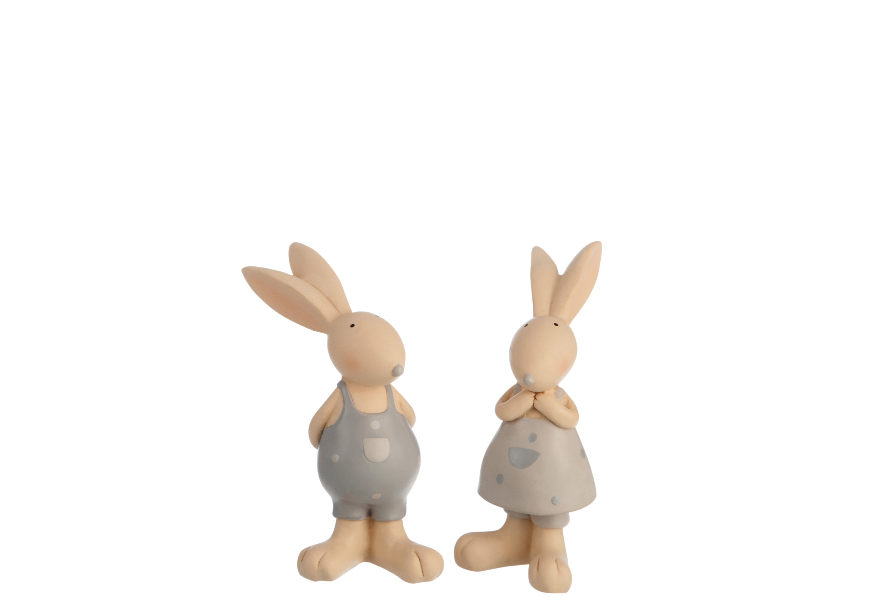 LAPIN DEBOUT POLY GRIS/BEI S  ASS2