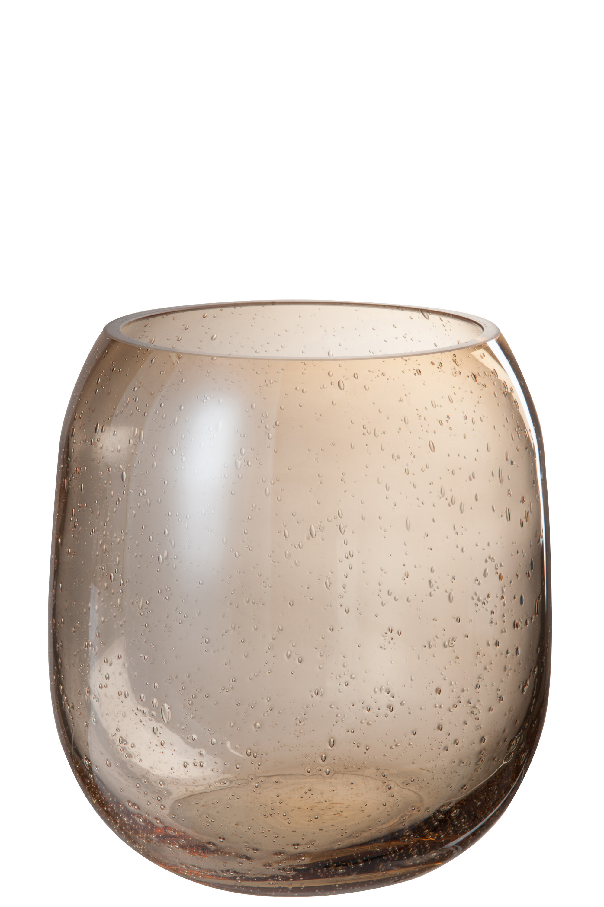 VASE BULLE D'AIR VERRE AMBRE L