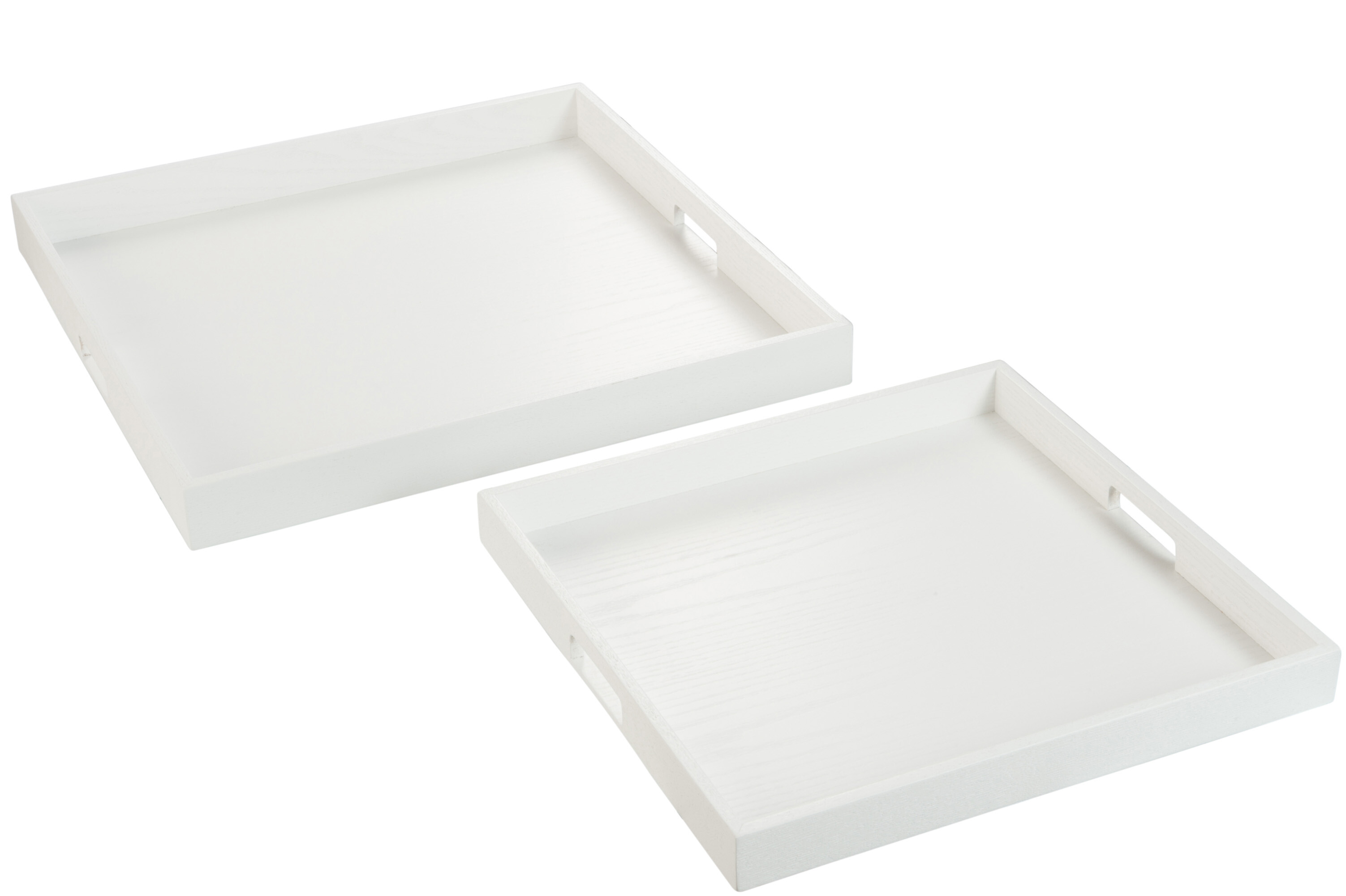 S/2 PLATEAUX CARRE BOIS BLANC