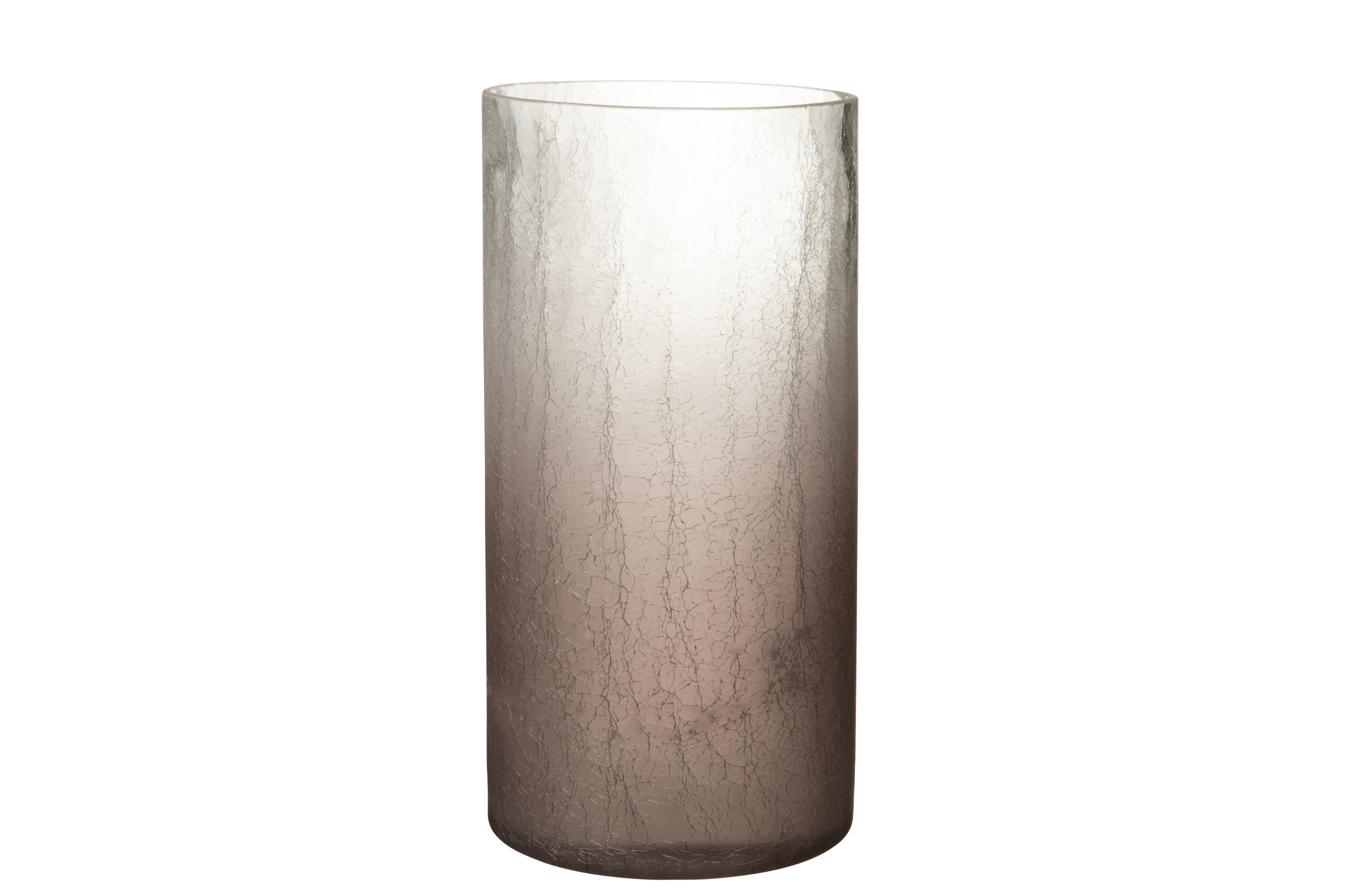 VASE CYL CRAQ VERRE TAU L 15X15X30CM