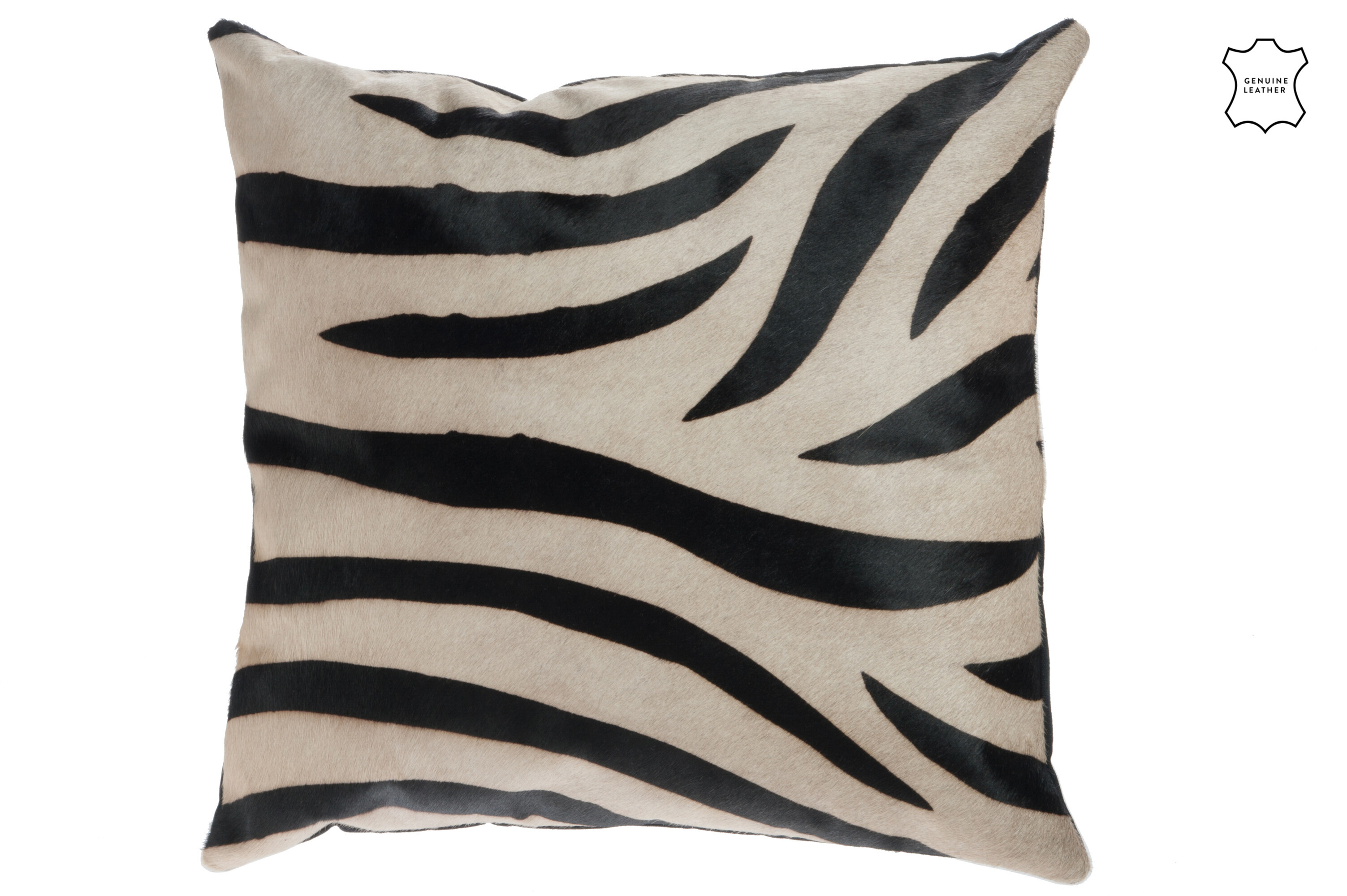 COUSSIN ZEBRE CUIR/TOILE NOIR