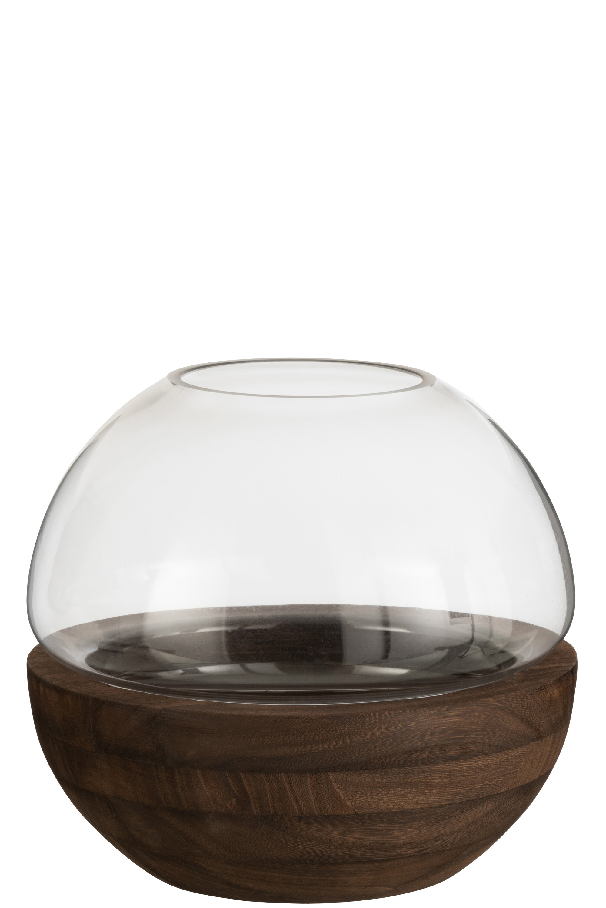 VASE ROND BS/VERRE MARRON F