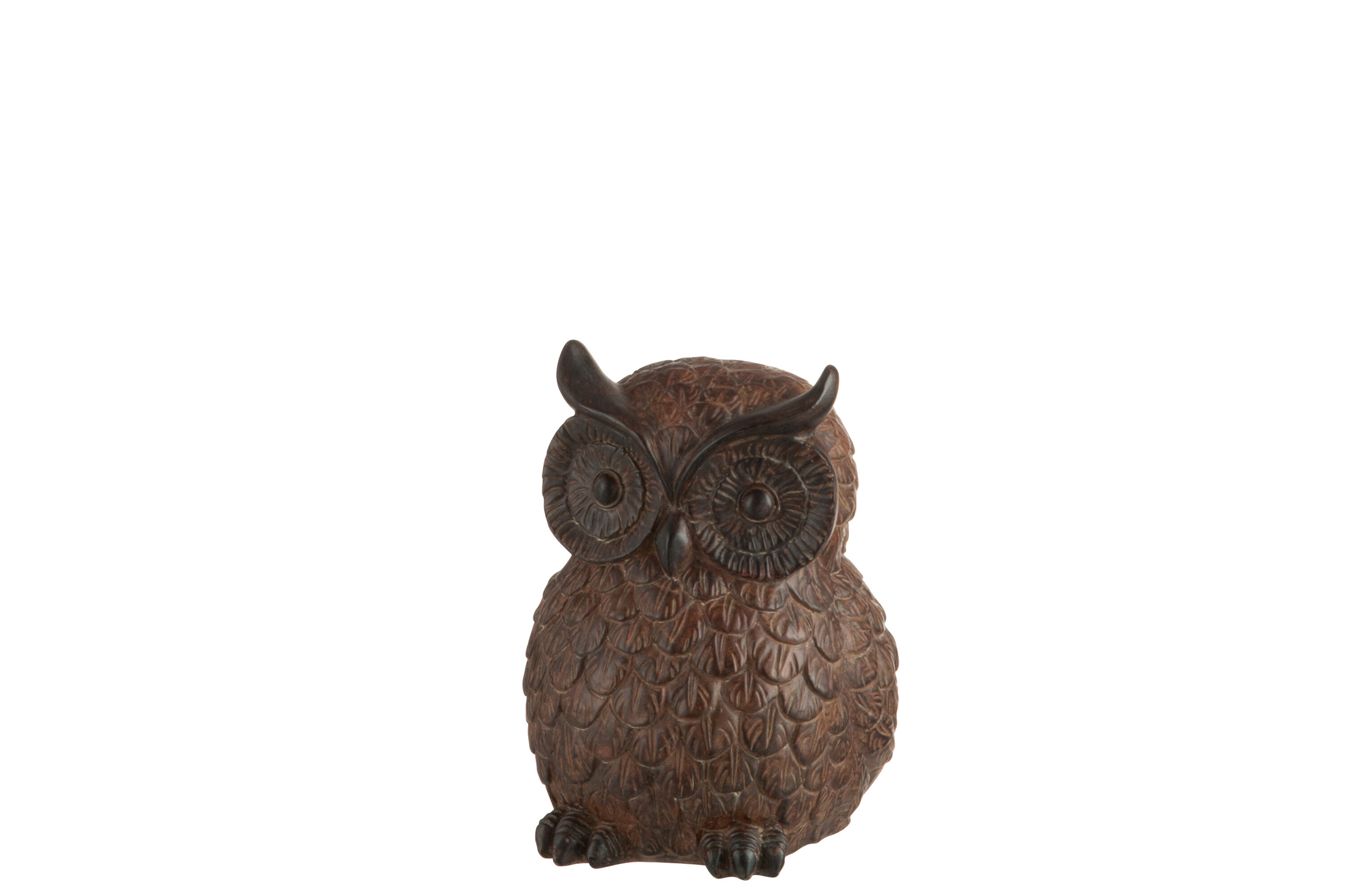 HIBOU RESINE MARRON LARGE