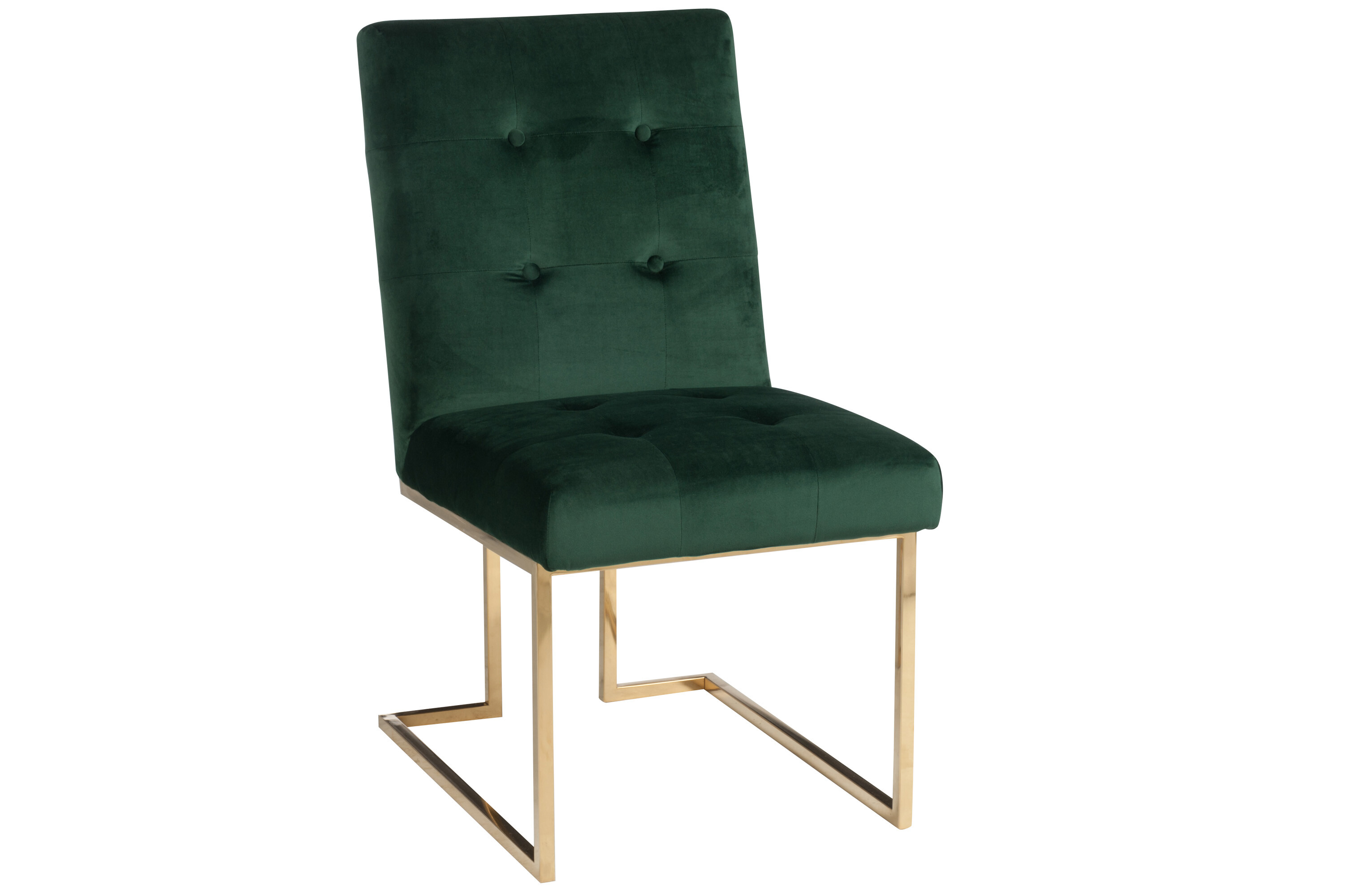 CHAISE VELOURS VERT MET OR