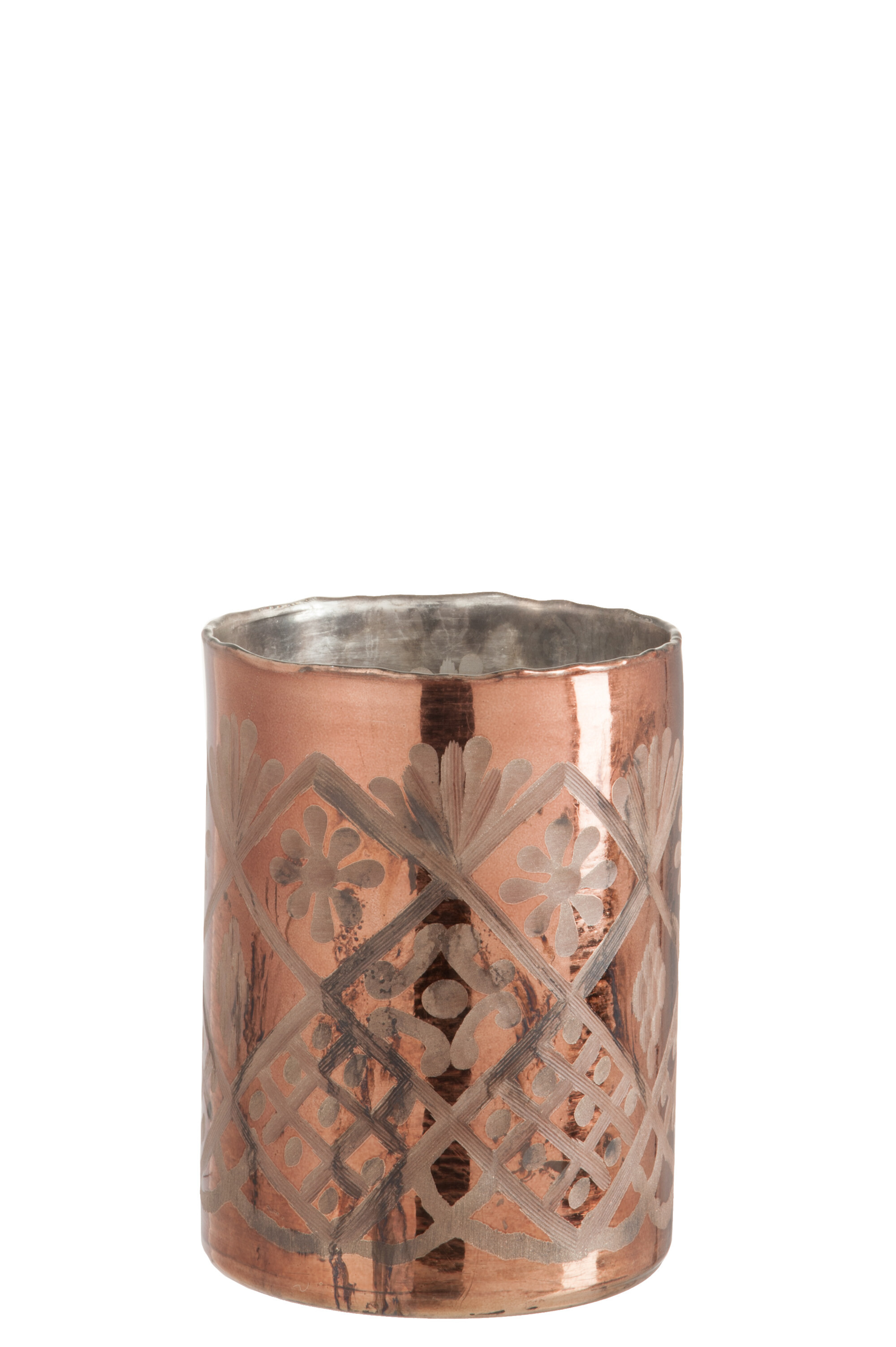 VASE CYL VERRE BRONZE L