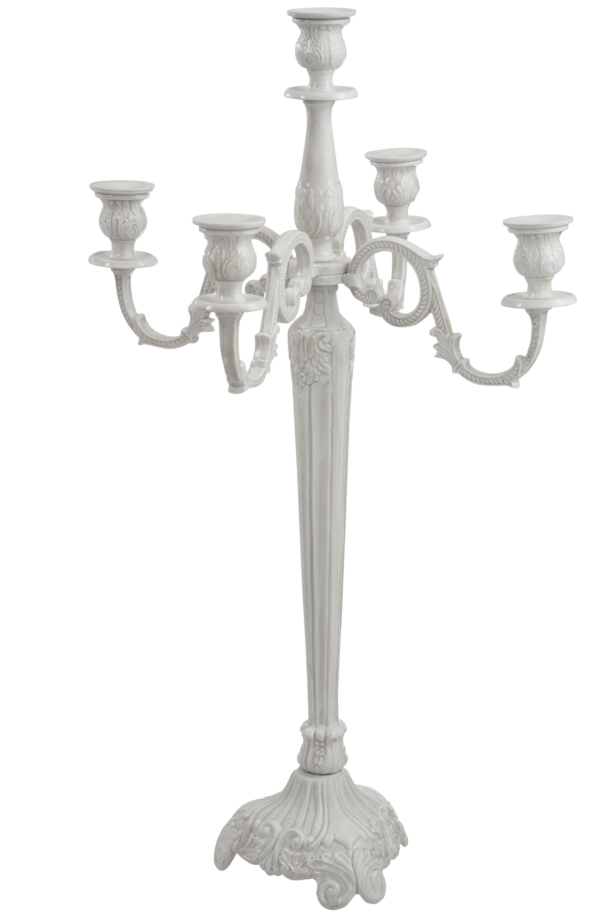 CHANDELIER 5 BRAS ALU BLANC