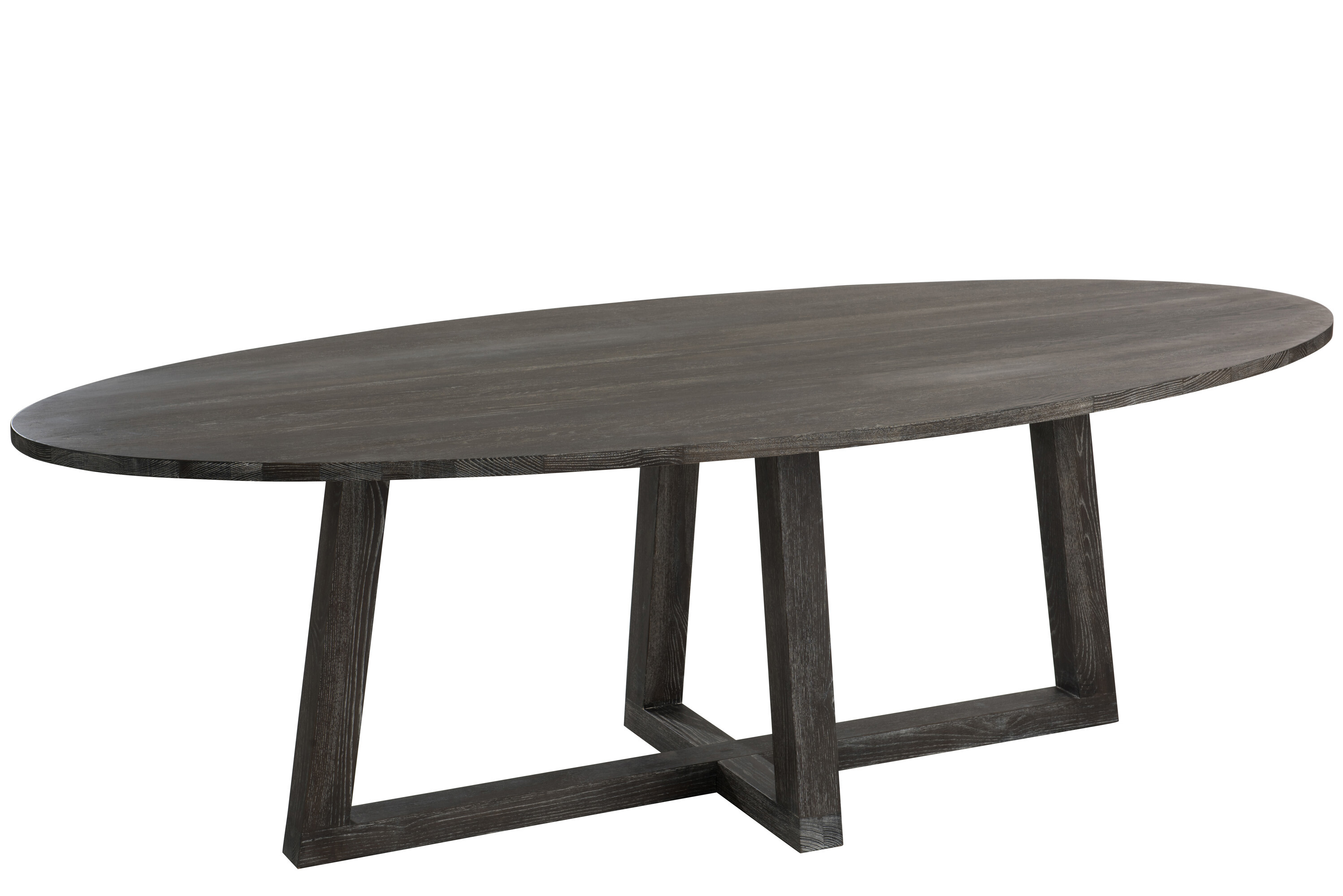 TABLE OVALE BOIS BRUN FONCE L