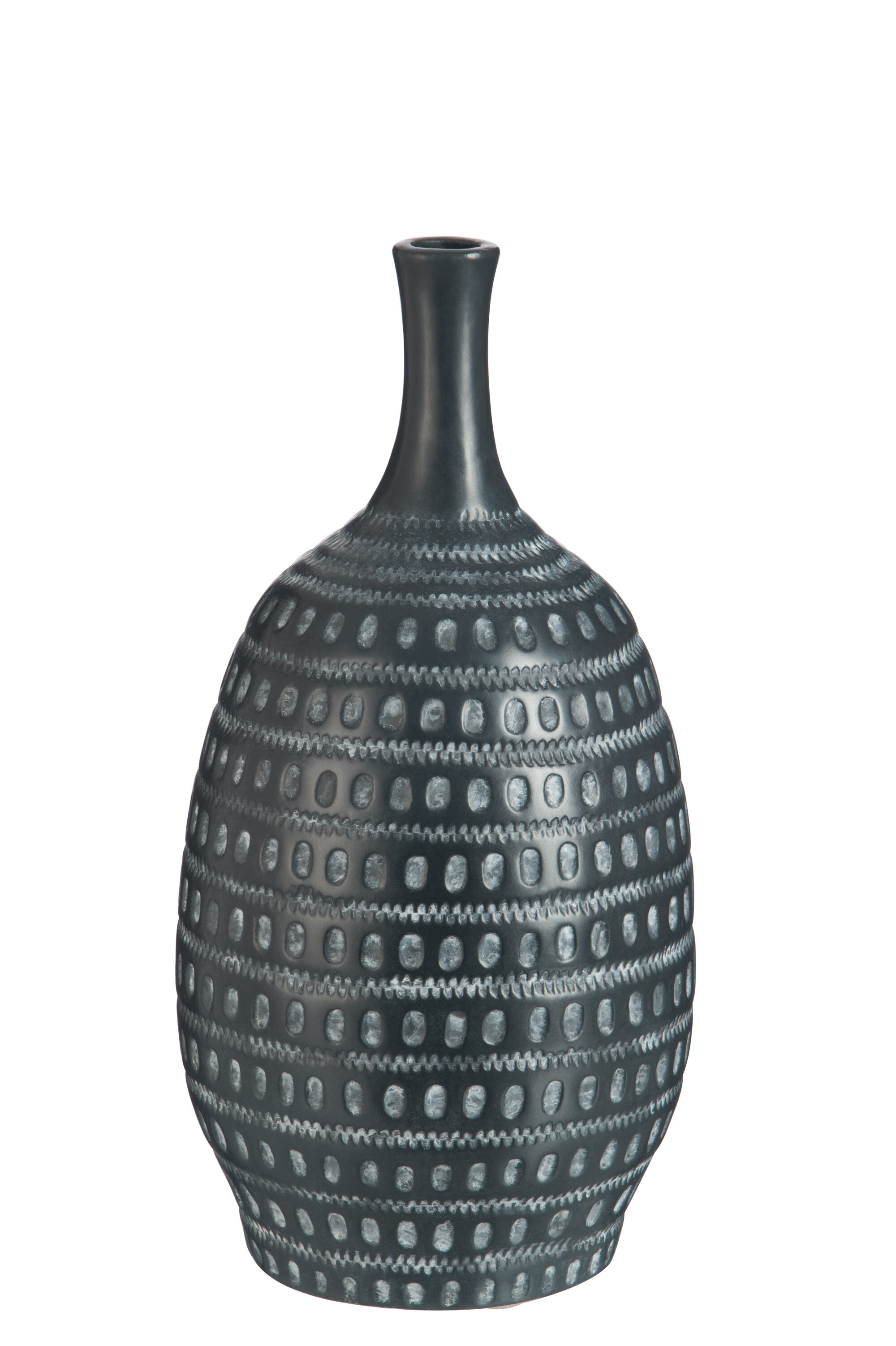 VASE ETHNIQUE ARGILE NOIR L