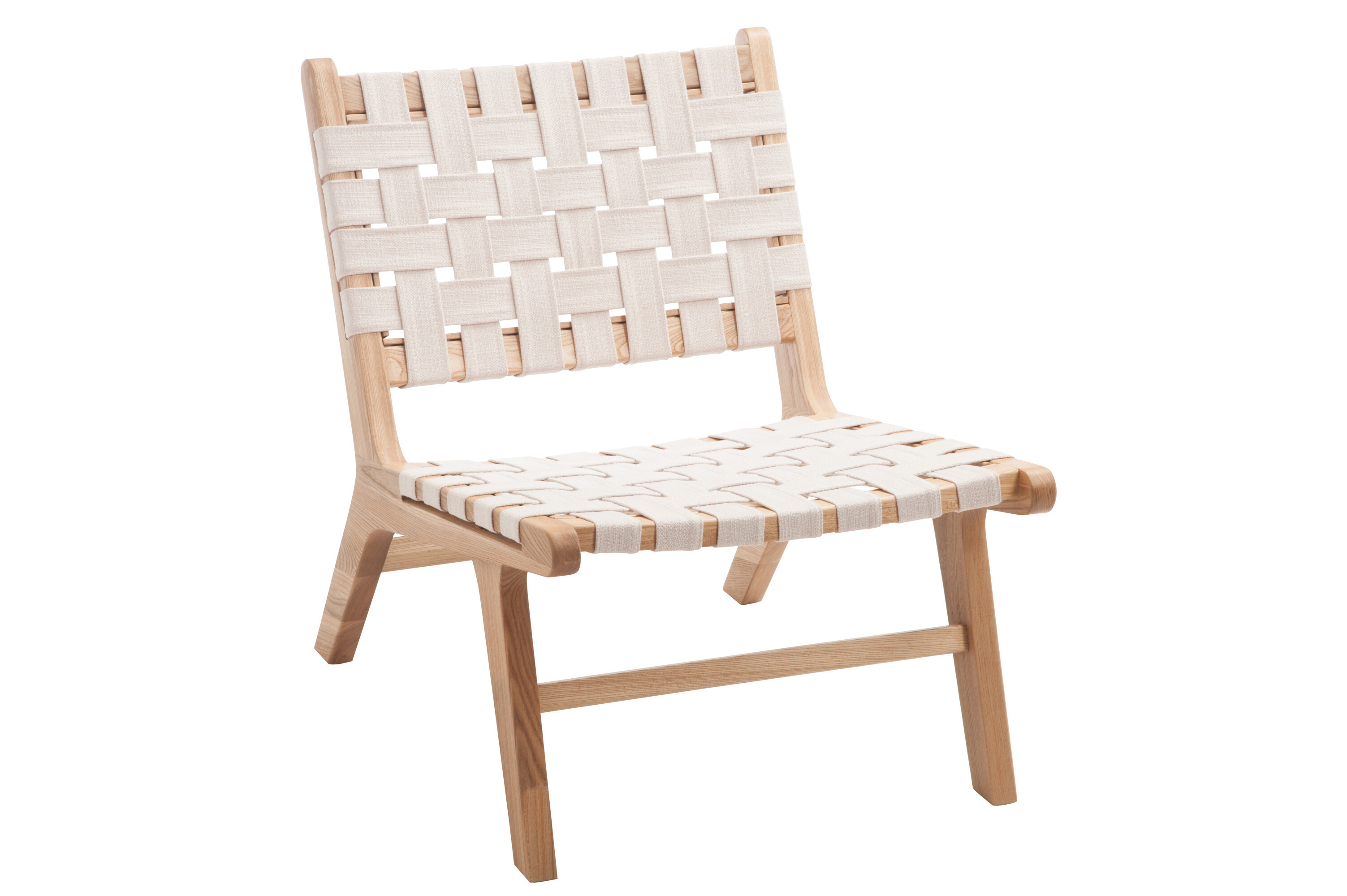 CHAISE ETHN BOIS/TEXTILE BLANC