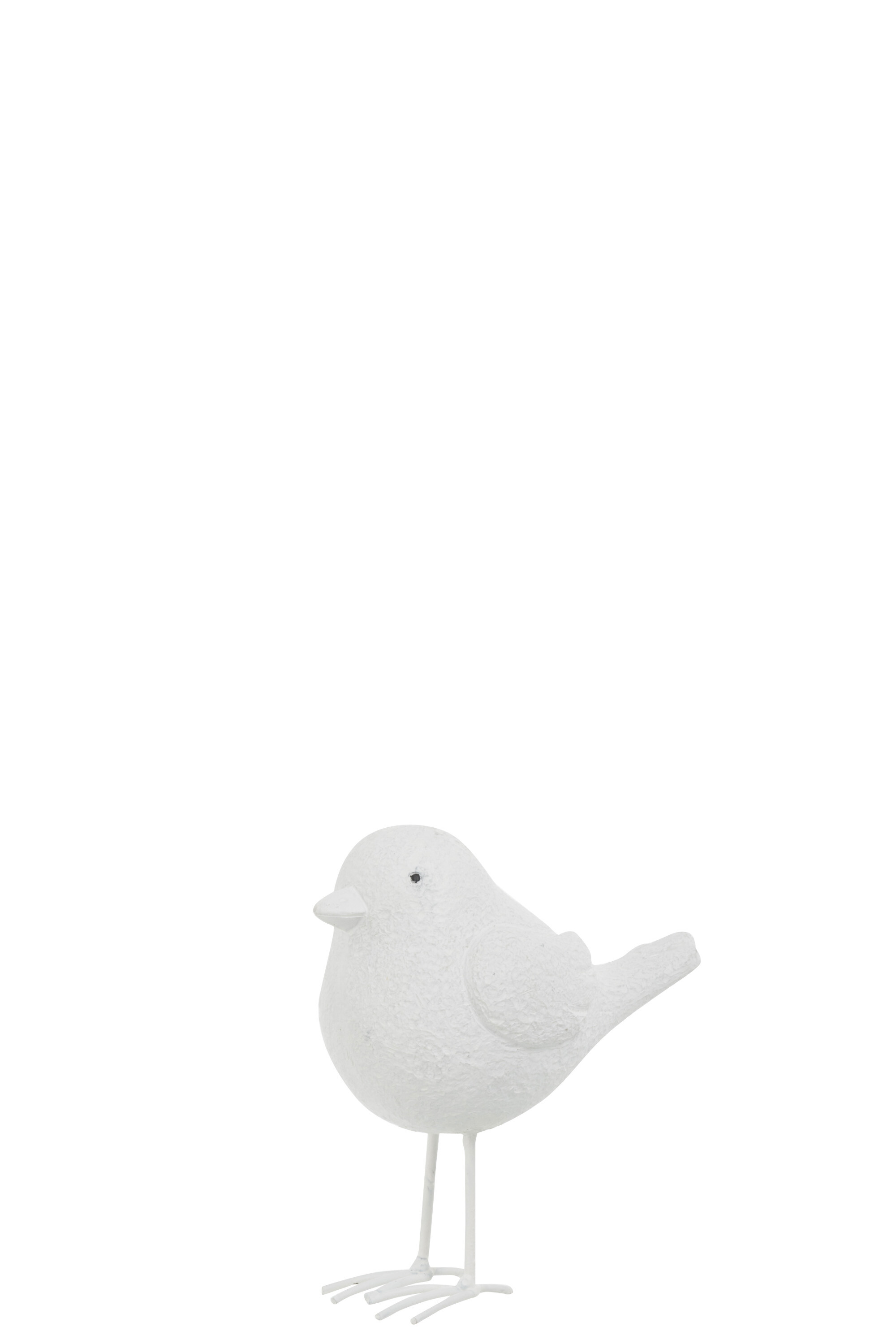 OISEAU DEBOUT RESINE S BLANC