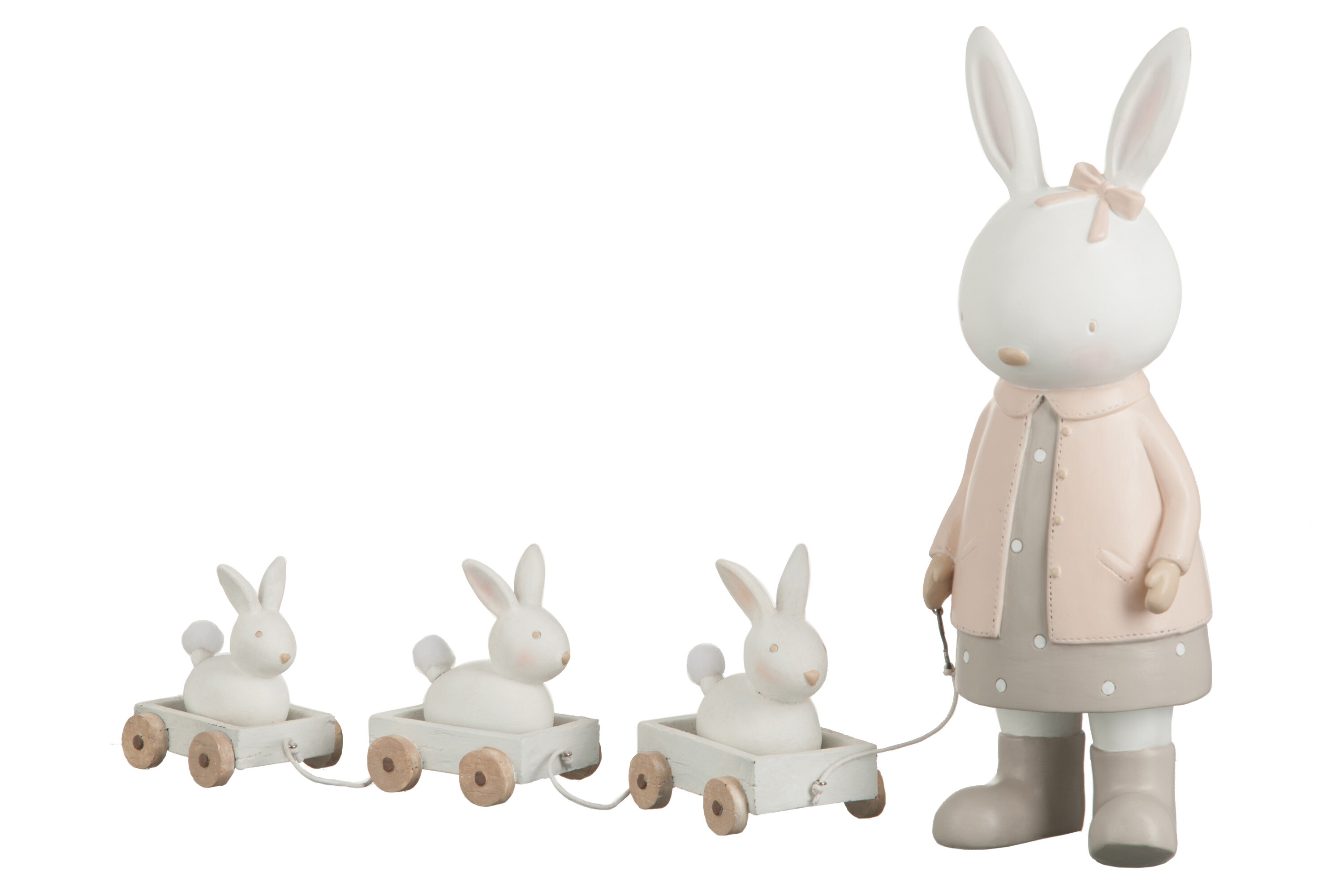 LAPIN+3CHARRIOT RES BLA/BEIGE