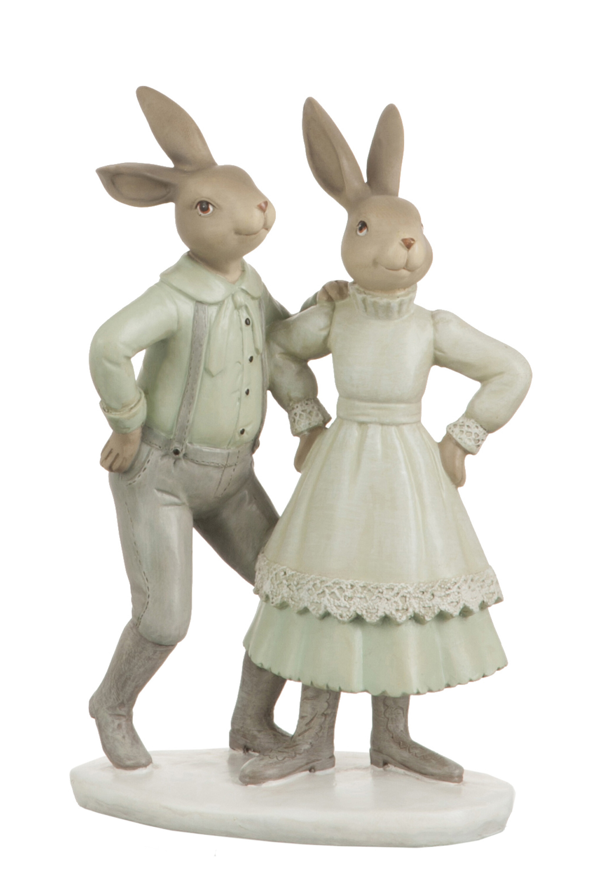 LAPIN COUPLE RES BLANC/BEIGE