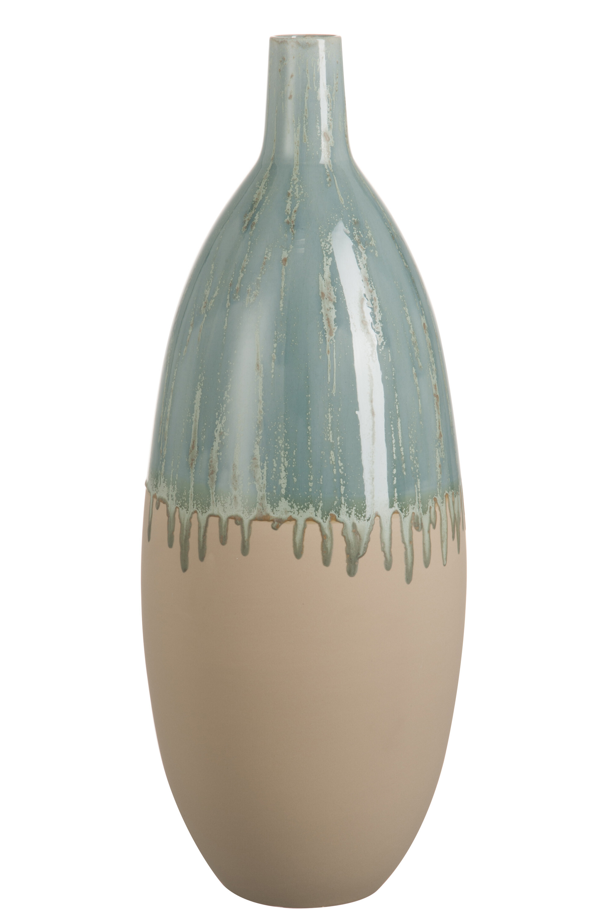 VASE TRANS CER MARRON/BLEU L