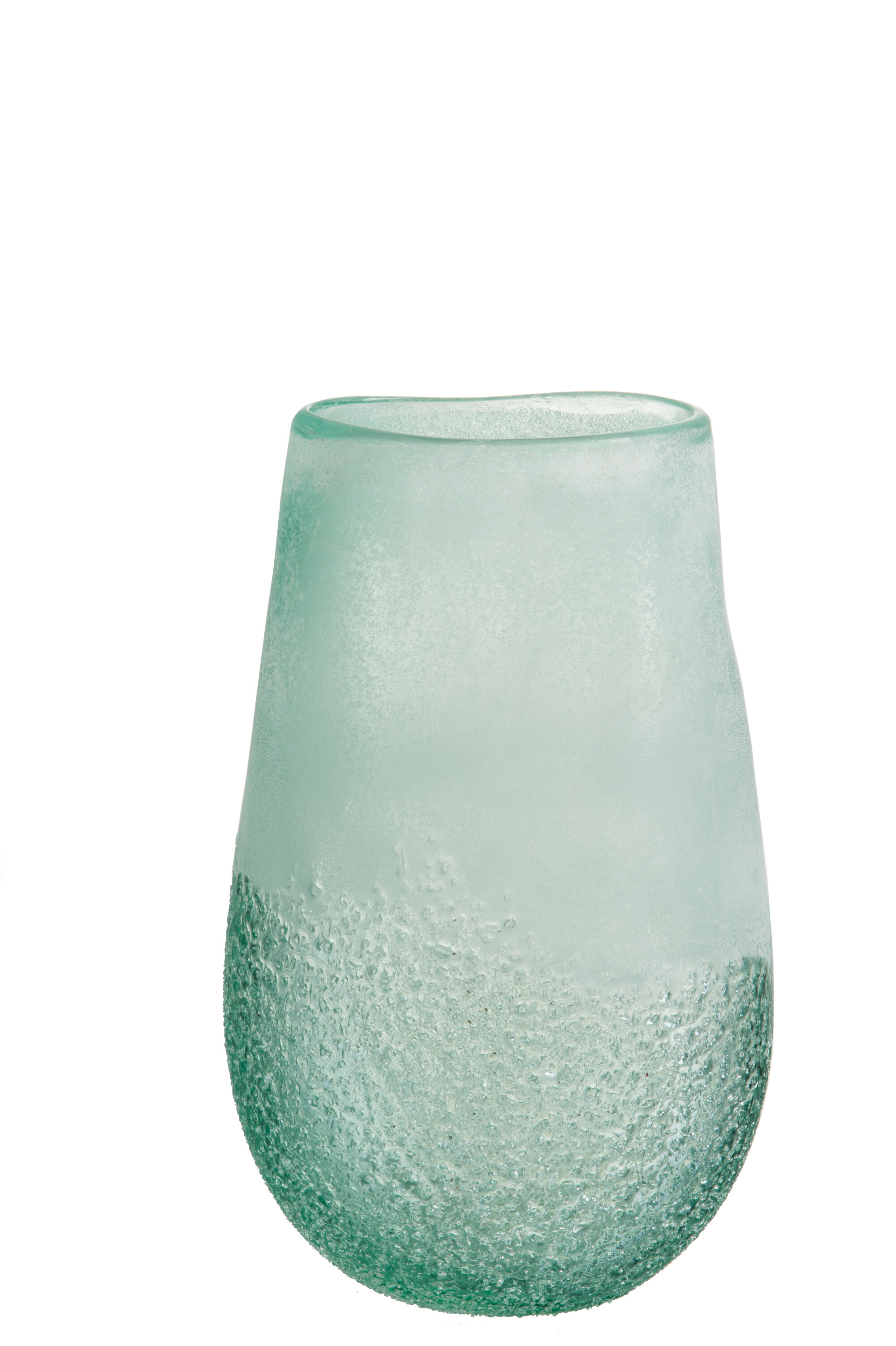 VASE VERRE OVALE AZUR/TRANS L