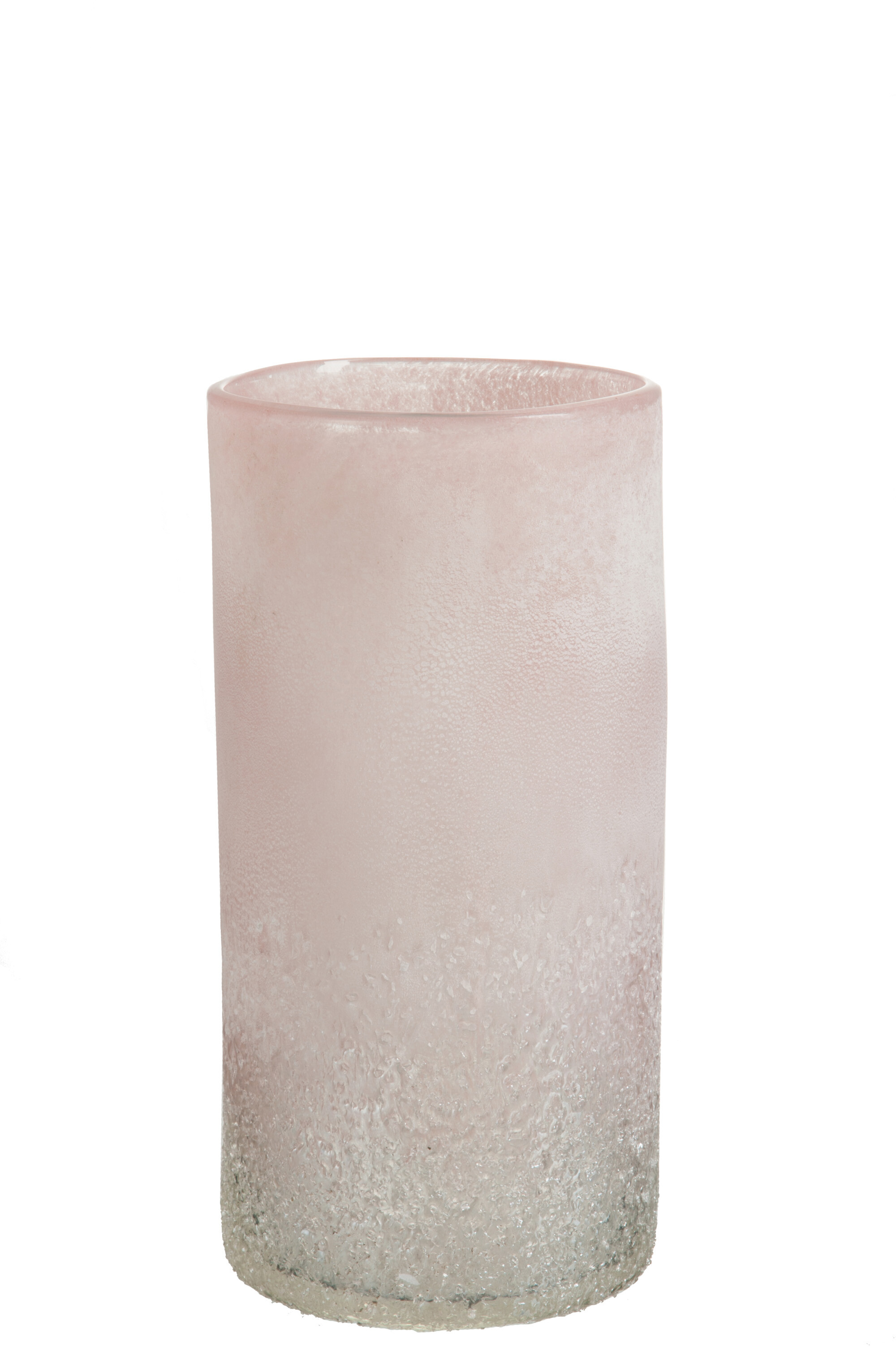 VASE SCAVO CYL VERRE ROSE/TR M