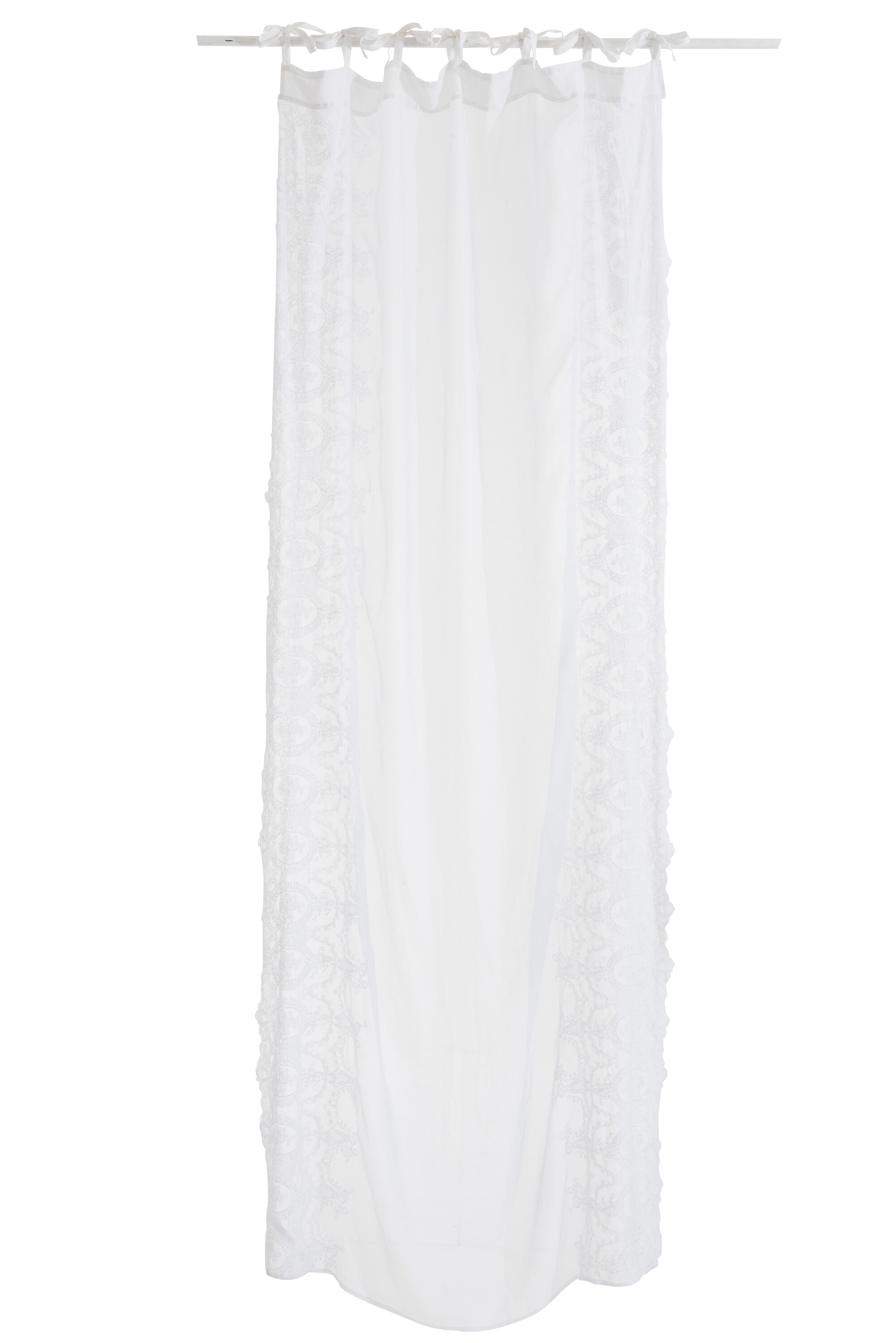 RIDEAU DENTELLE COTON BLANC