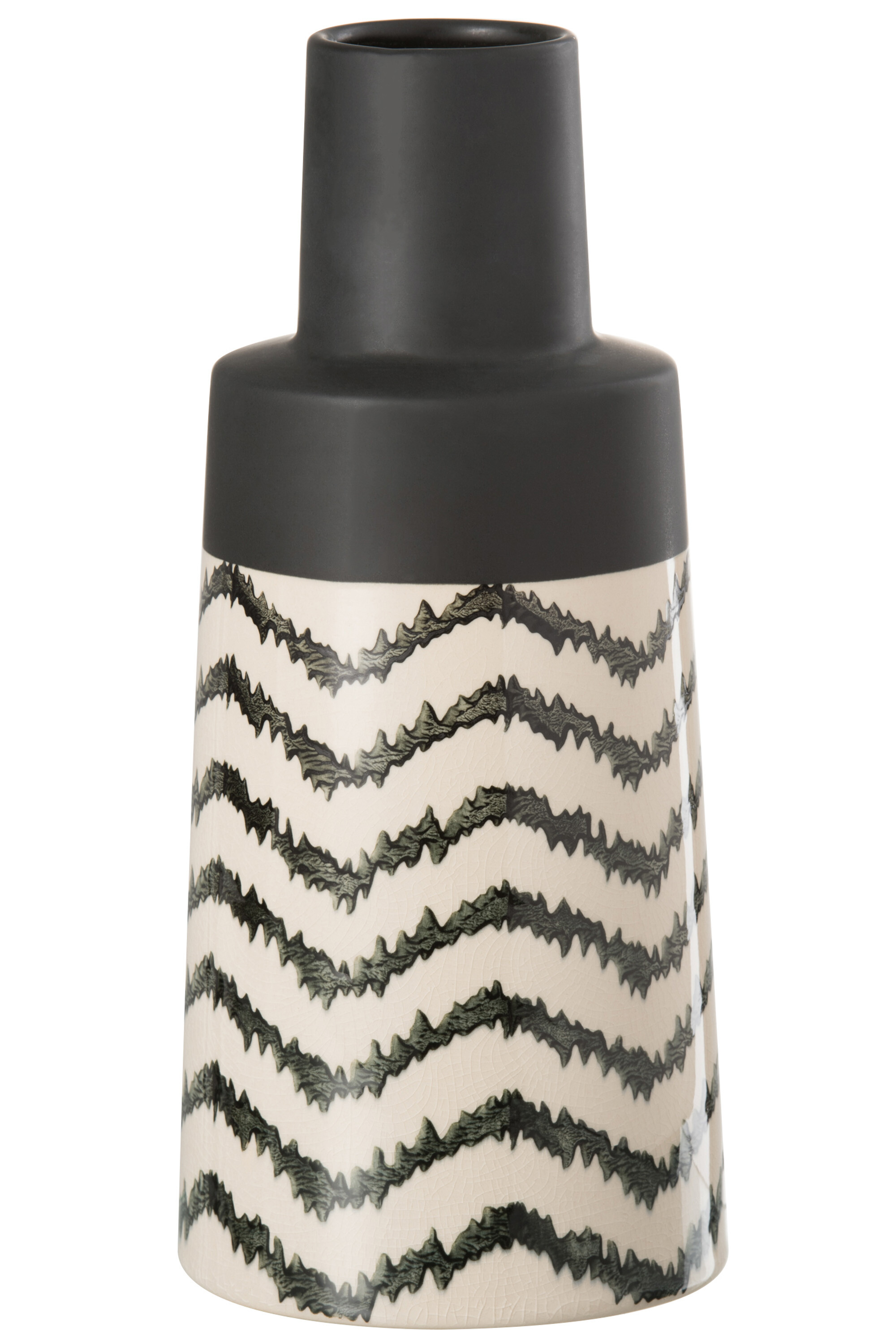 VASE MONOCHRO BOHO BEI/NOIR L