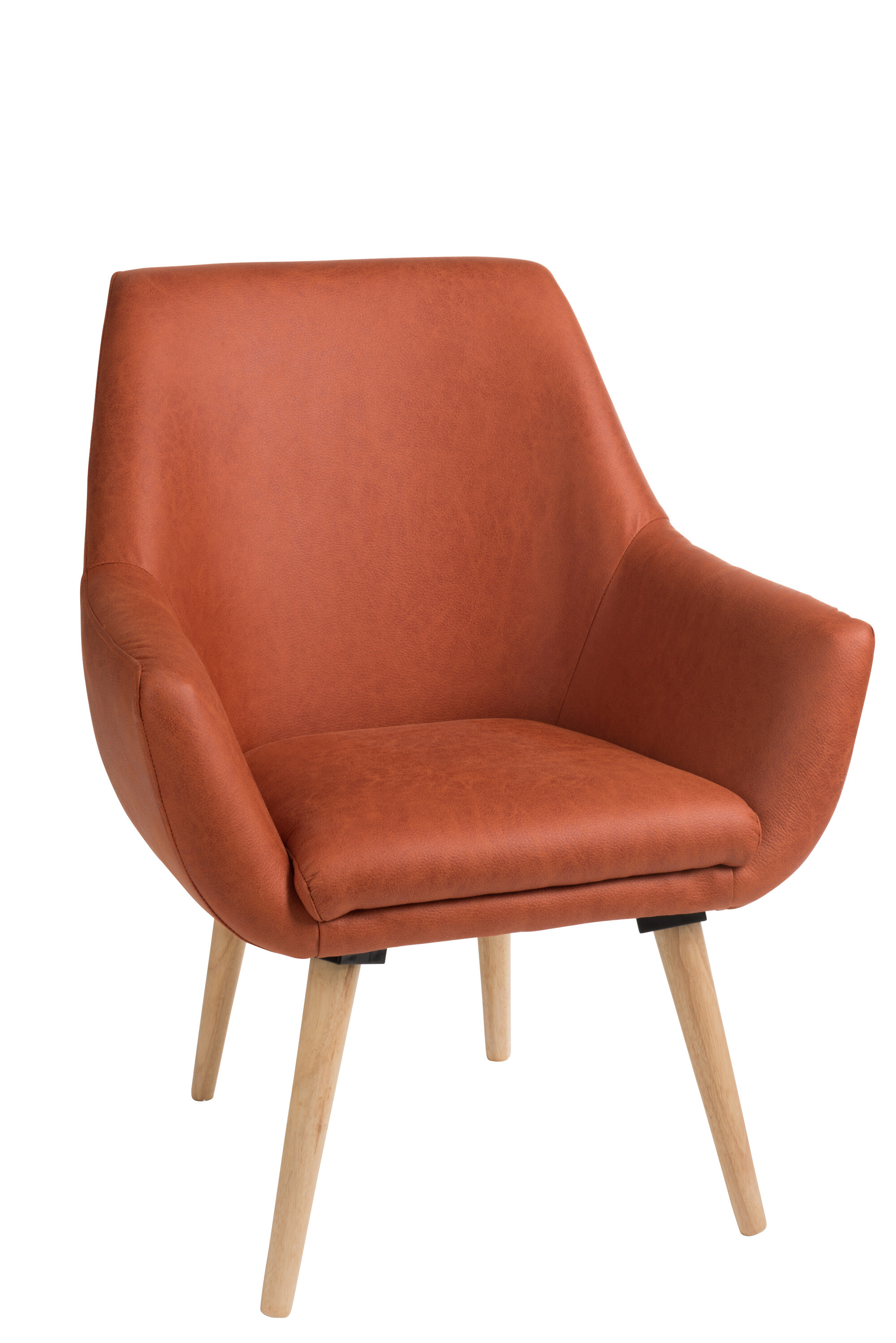 CHAISE RETRO TEX/BOIS ORANGE