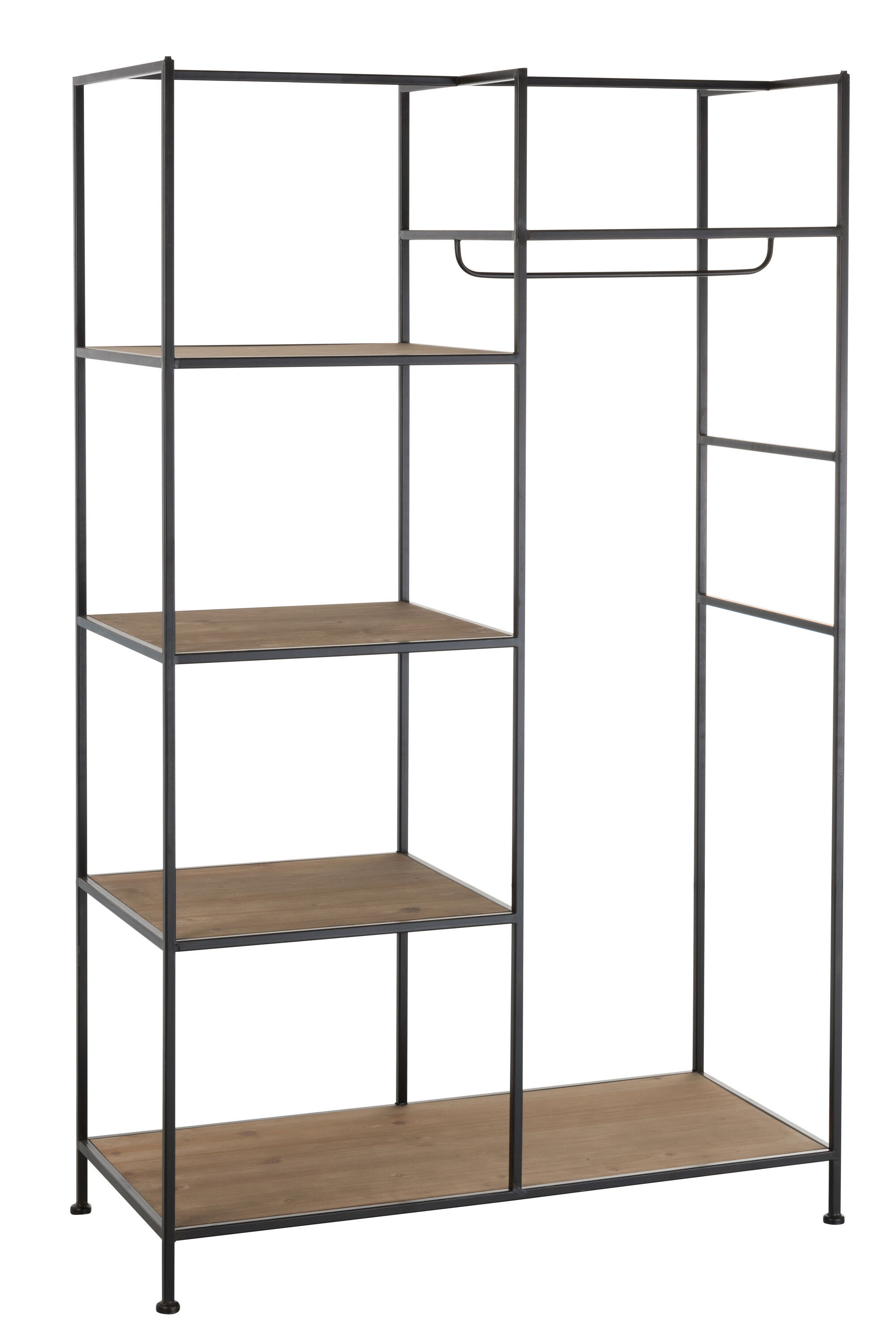 TEXTIEL RACK MET/WOOD BLACK