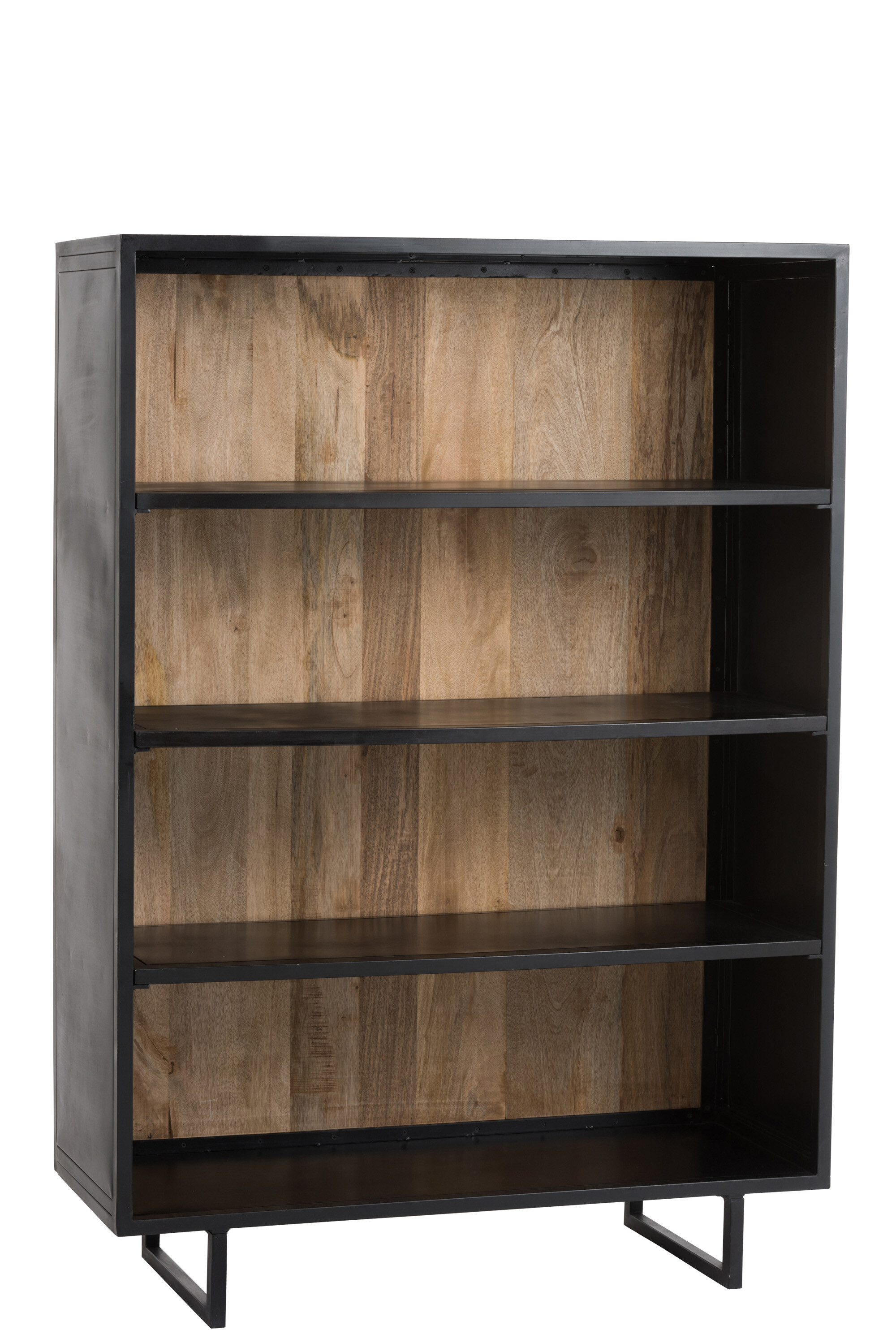 ETAGERE 4PLAN METAL/BOIS NOIR