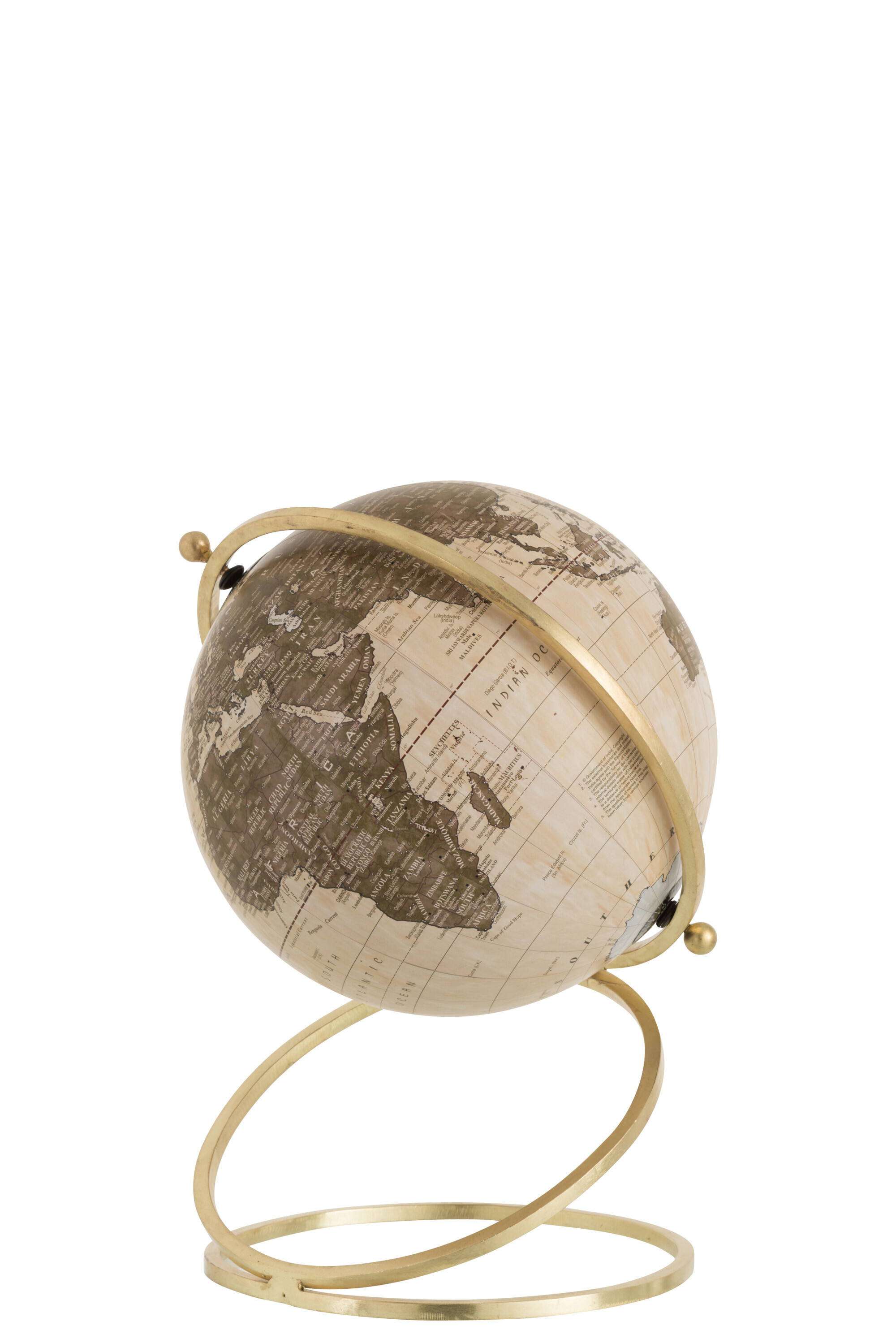 GLOBE ANNEAU FER/PLA OR/BEI L