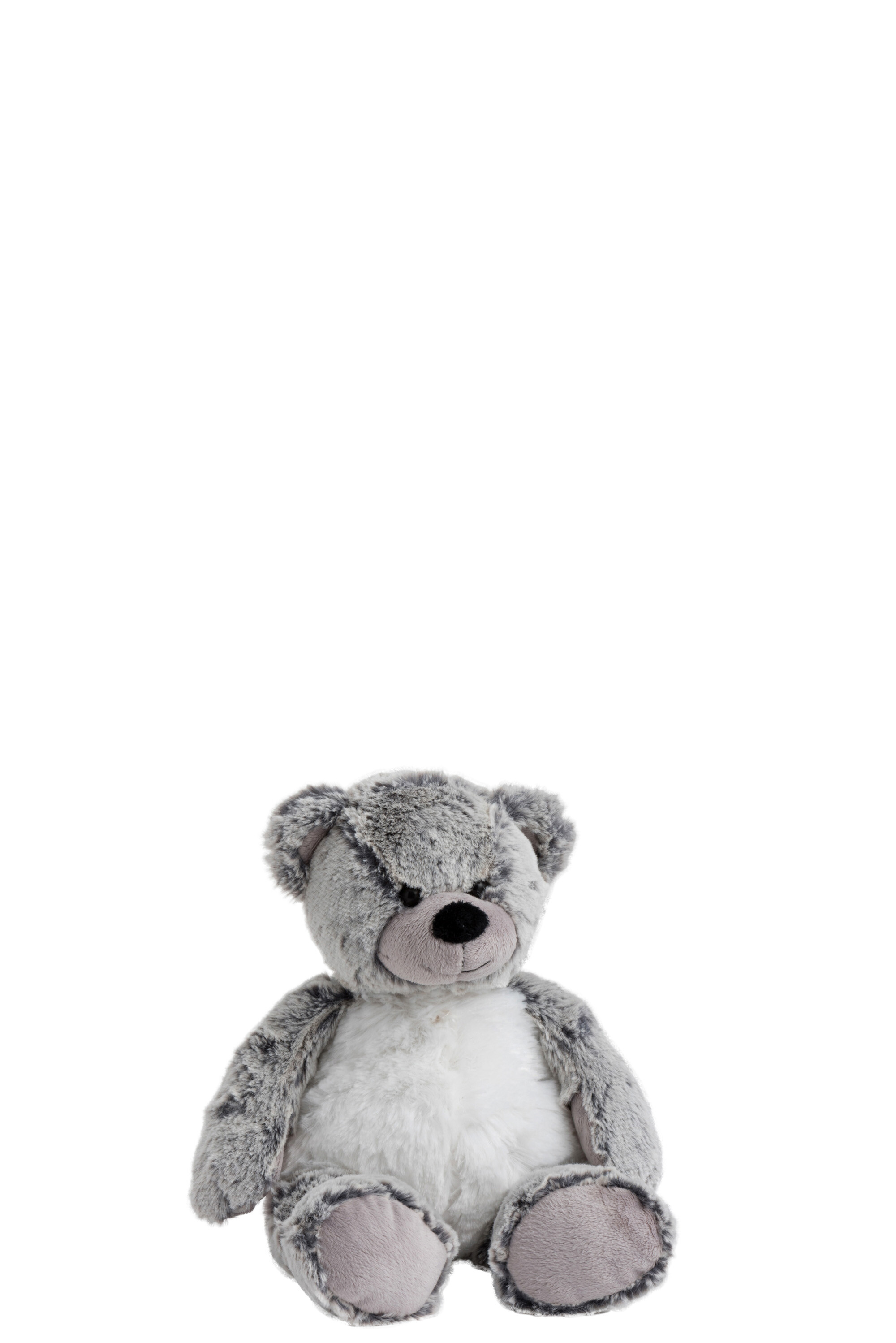 OURS ASSIS PELUCHE GRIS S