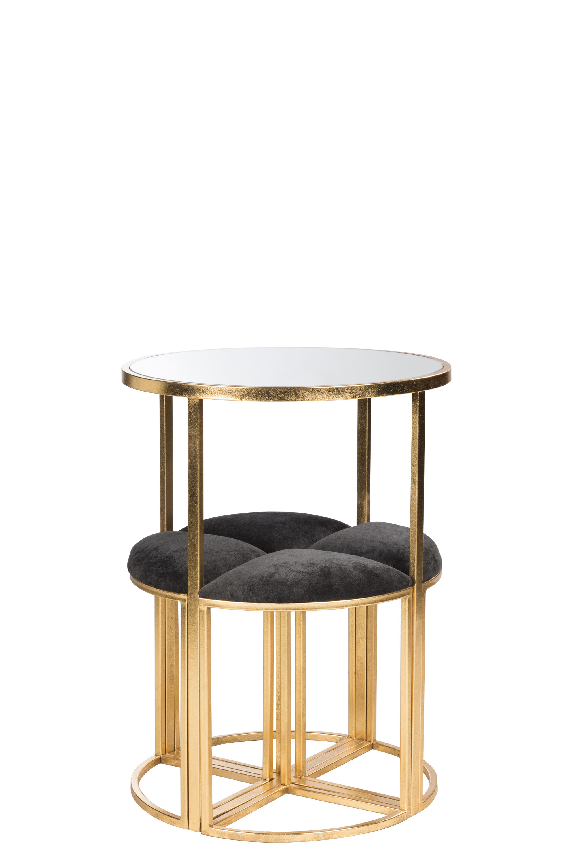 TABLE+4CHAISE MET/TEX OR/NO