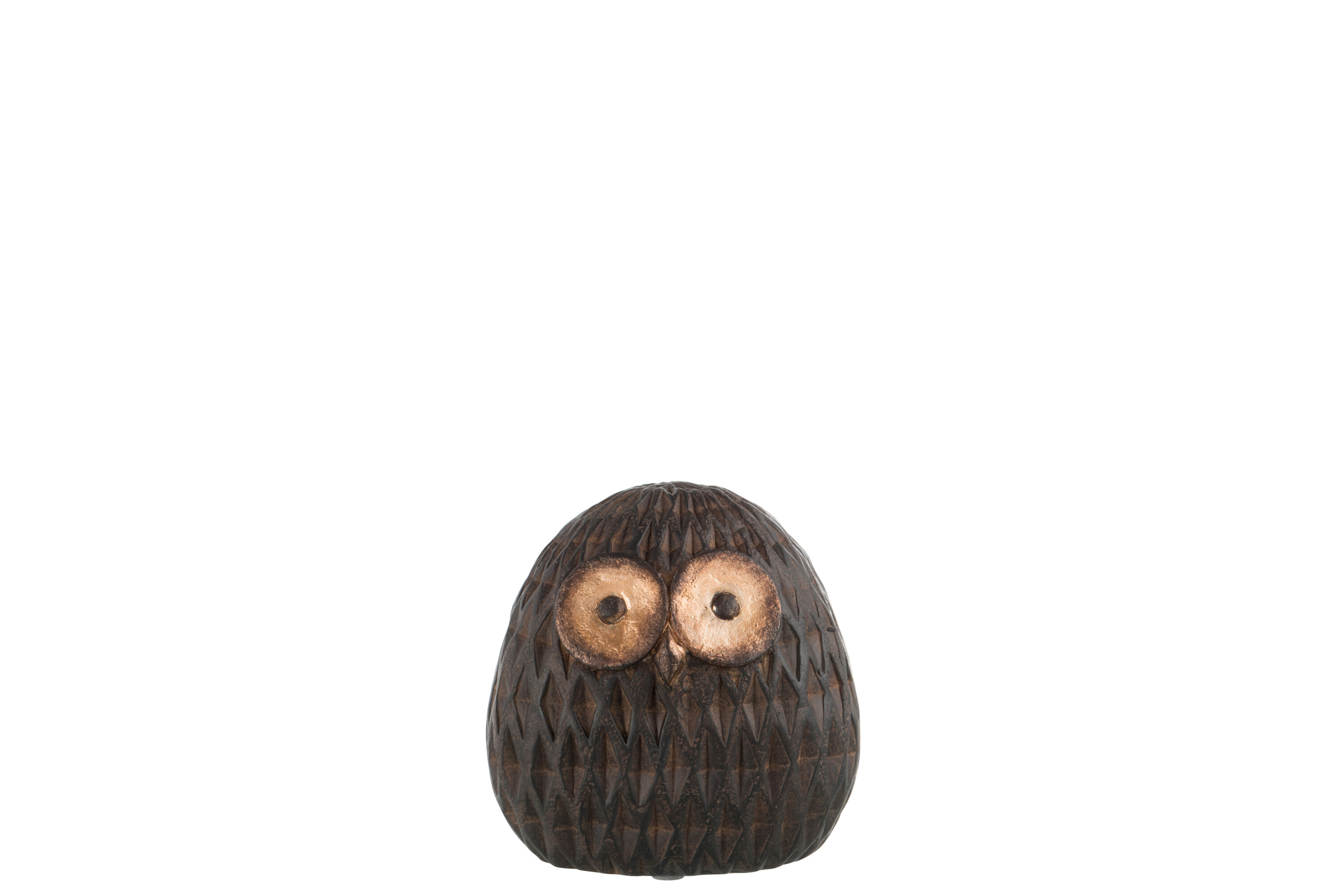 HIBOU RESINE MARRON FONCE S