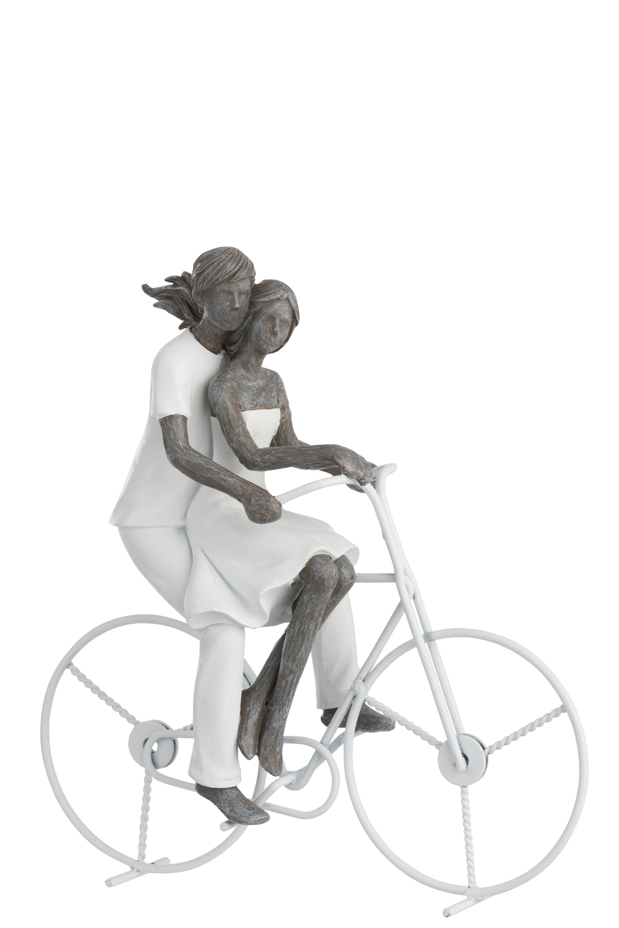 COUPLE+VELO RESINE BLANC/GRIS