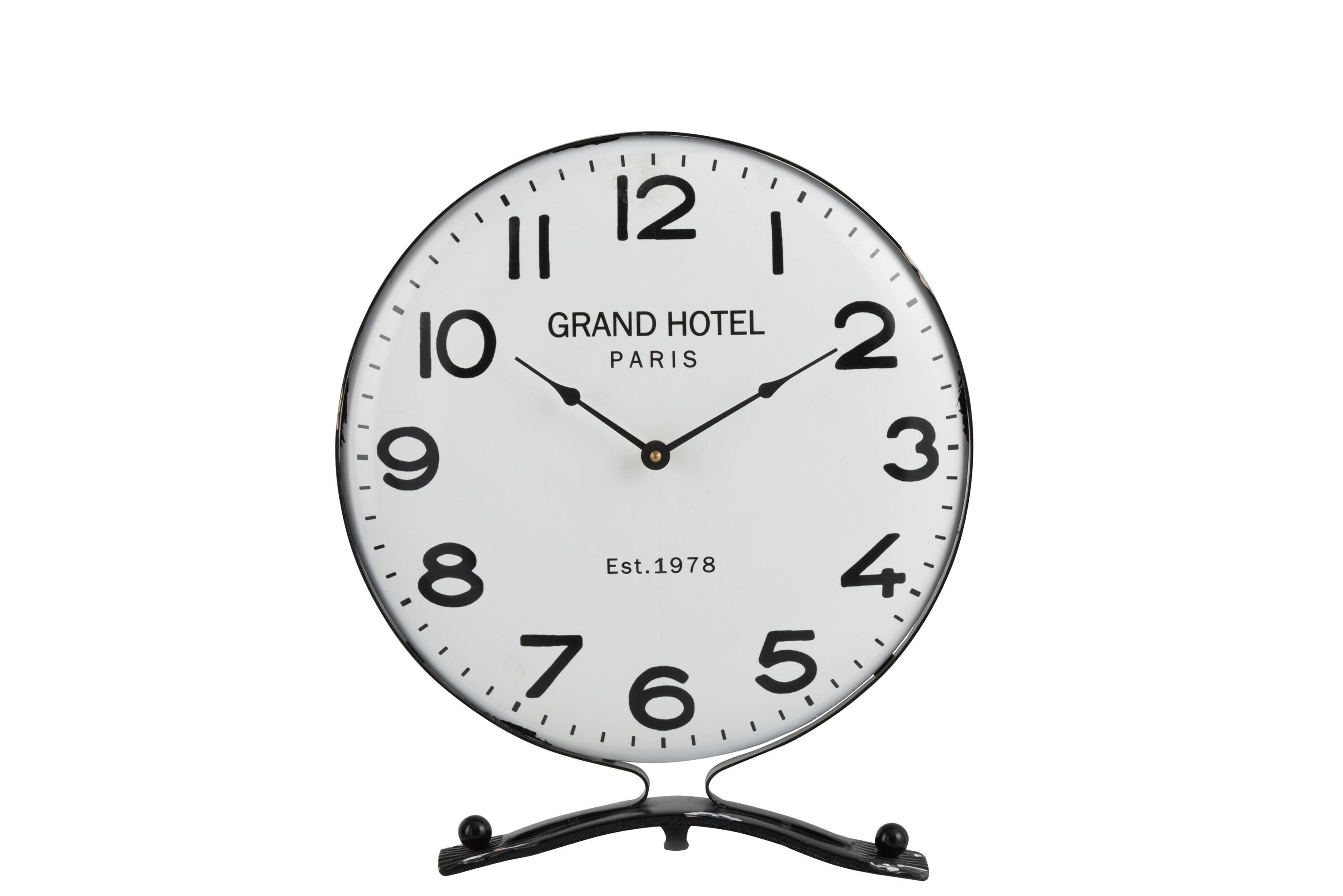 HORLOGE SUR PIED METAL BLANC