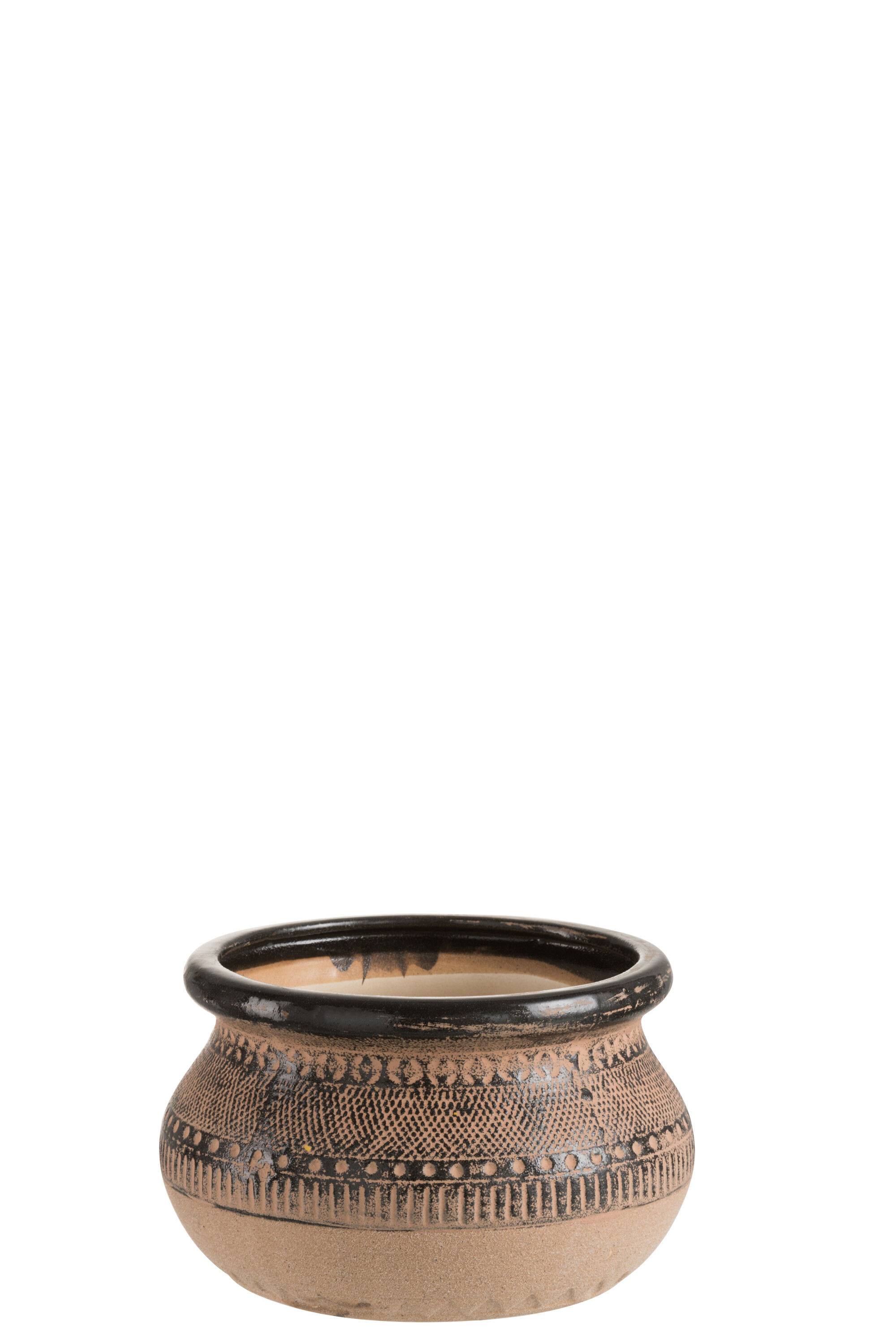 CACHEPOT MOTIFS CER MAR/NOIR L