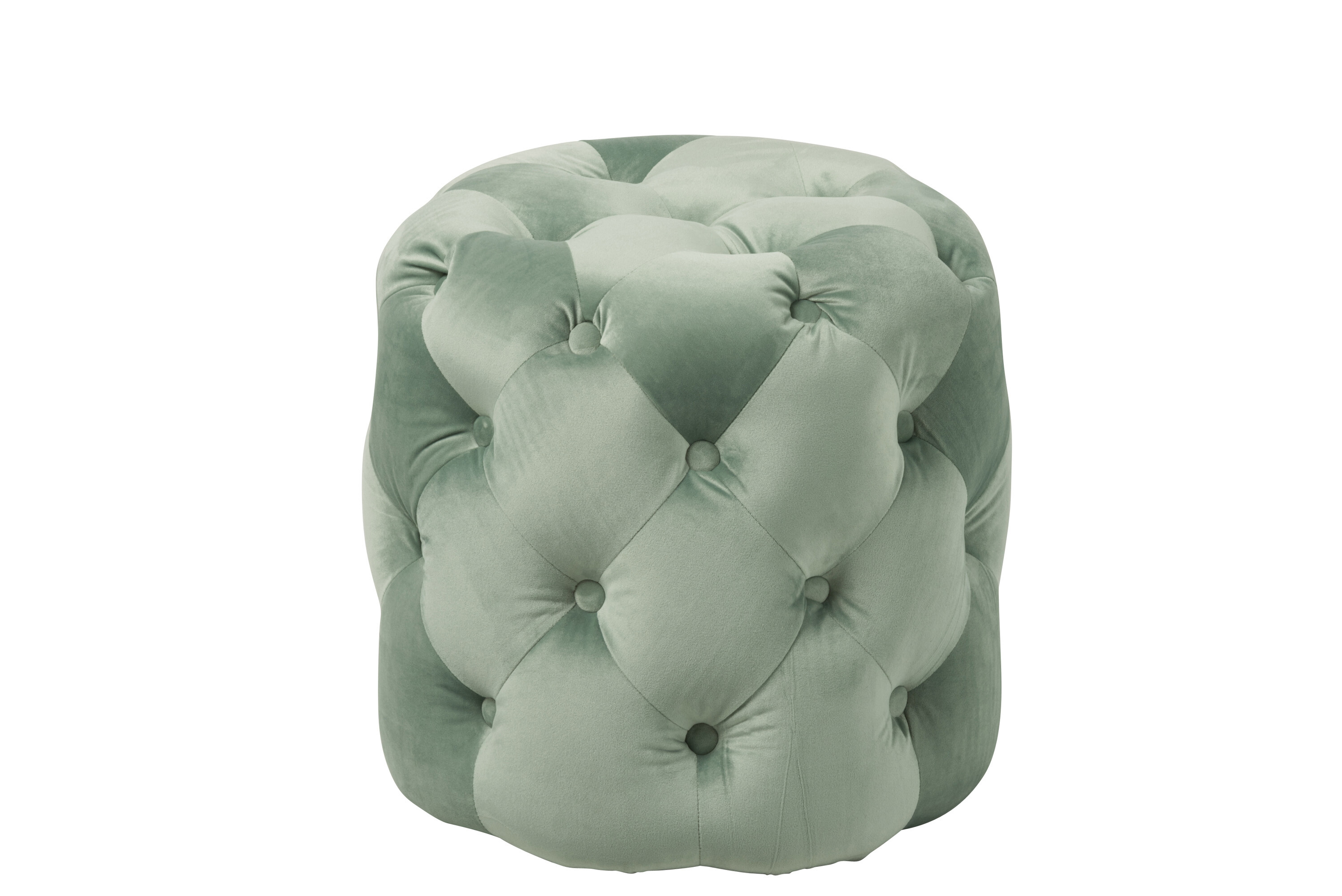 POUF BOUTONS VELOURS VERT MEN