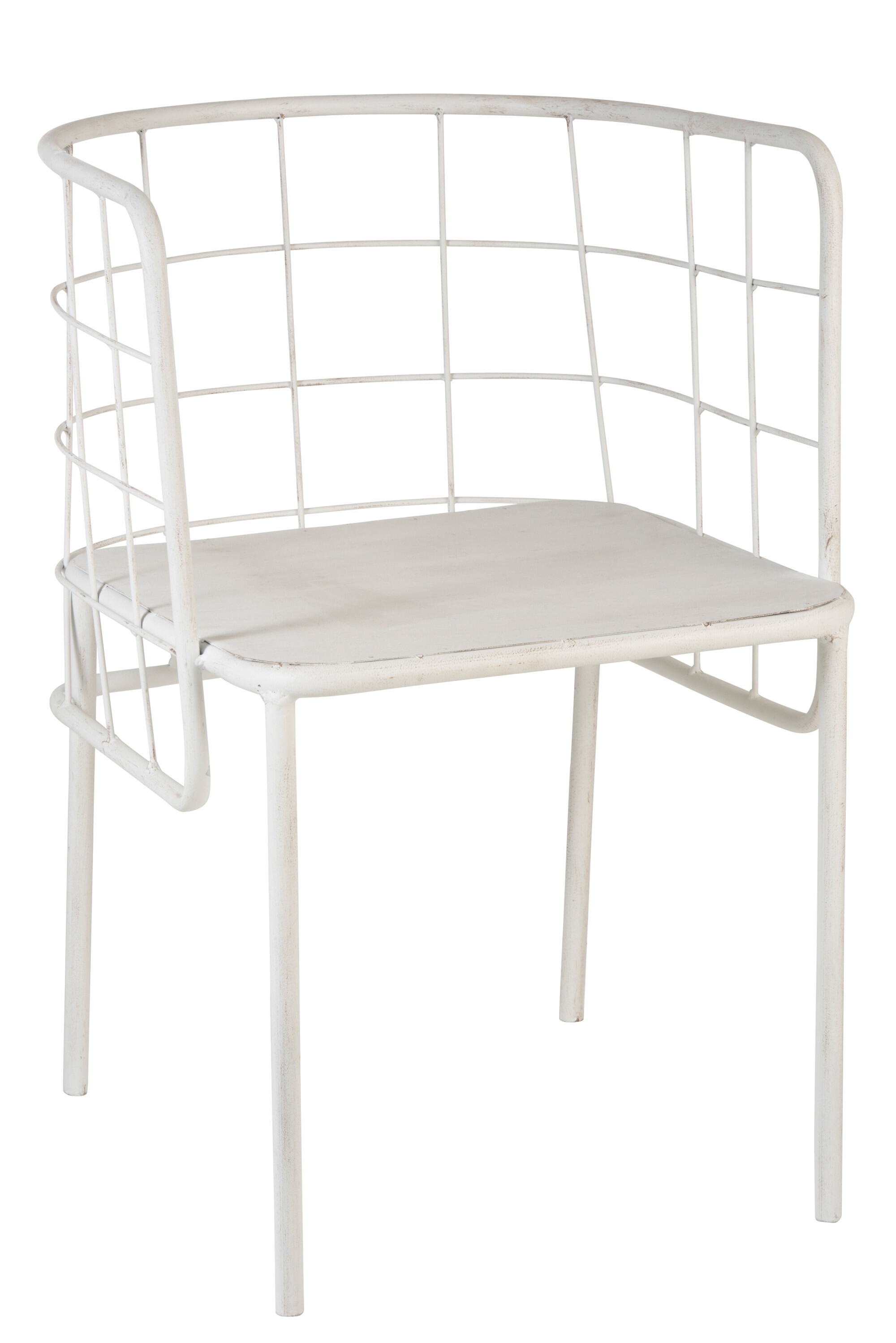 CHAISE CUVE METAL BLANC