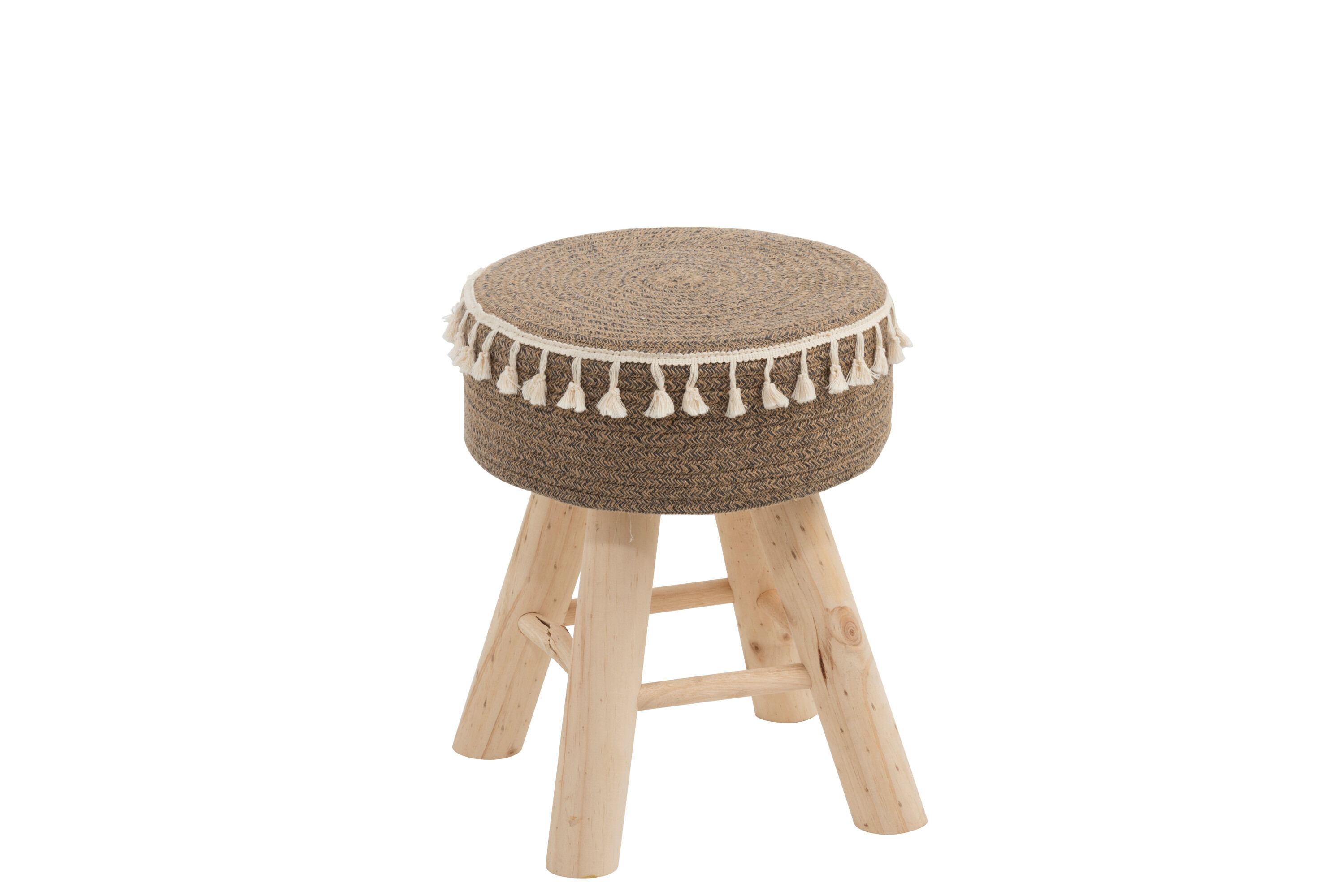 TABOURET ROND BS/JUTE NATUREL