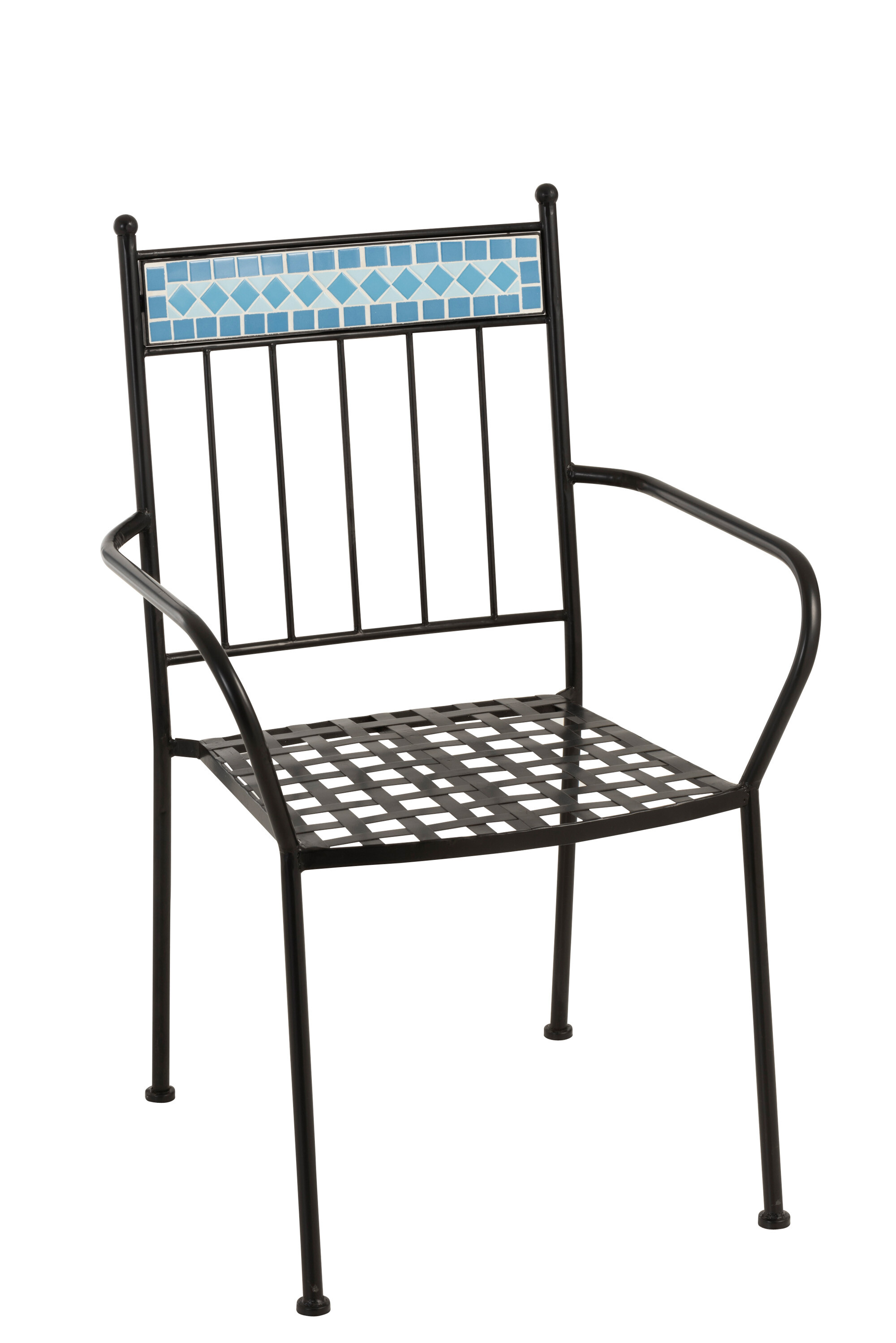 CHAISE MOSAIQUE MET/CER BLEU