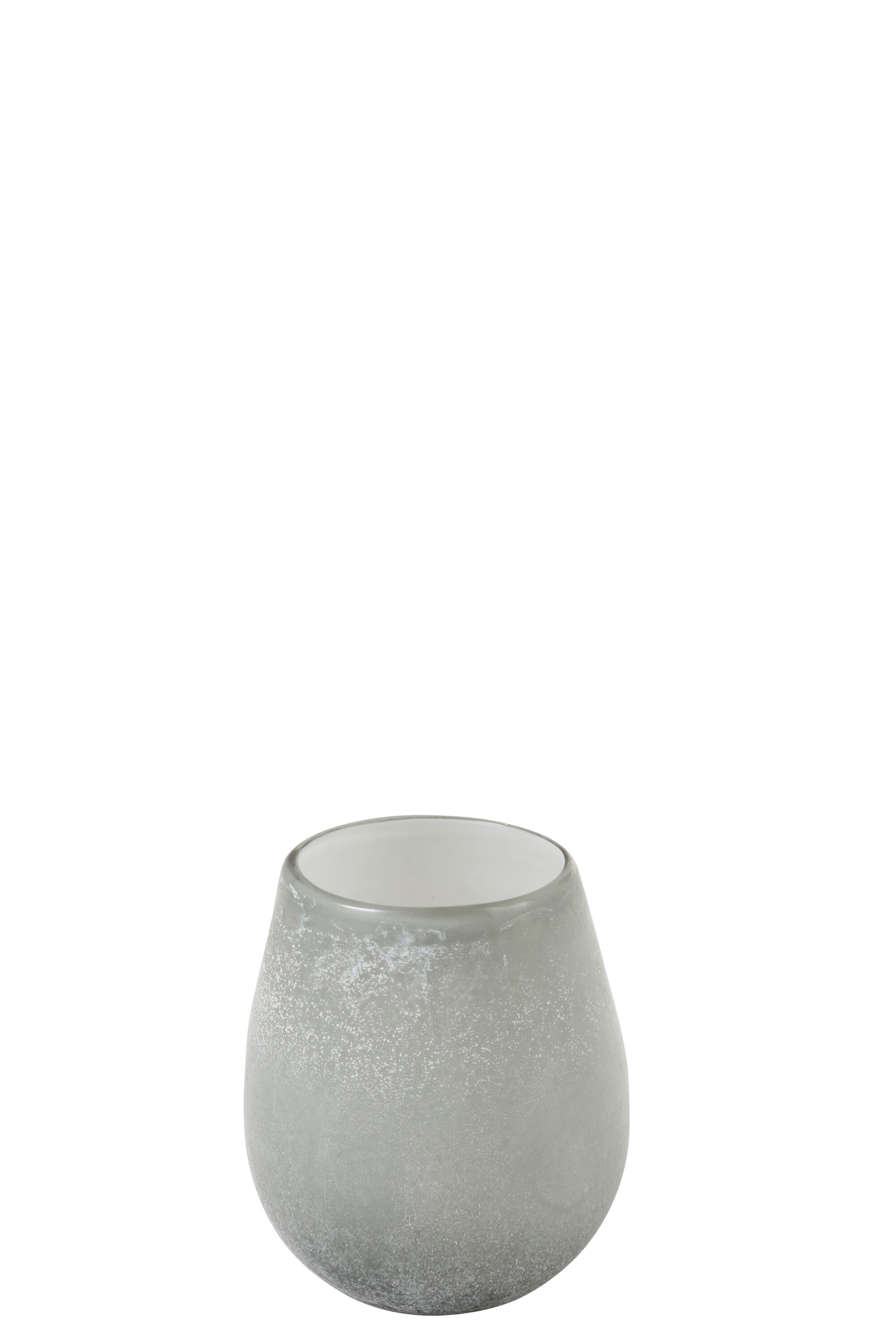 VASE ROND VERRE GRIS S