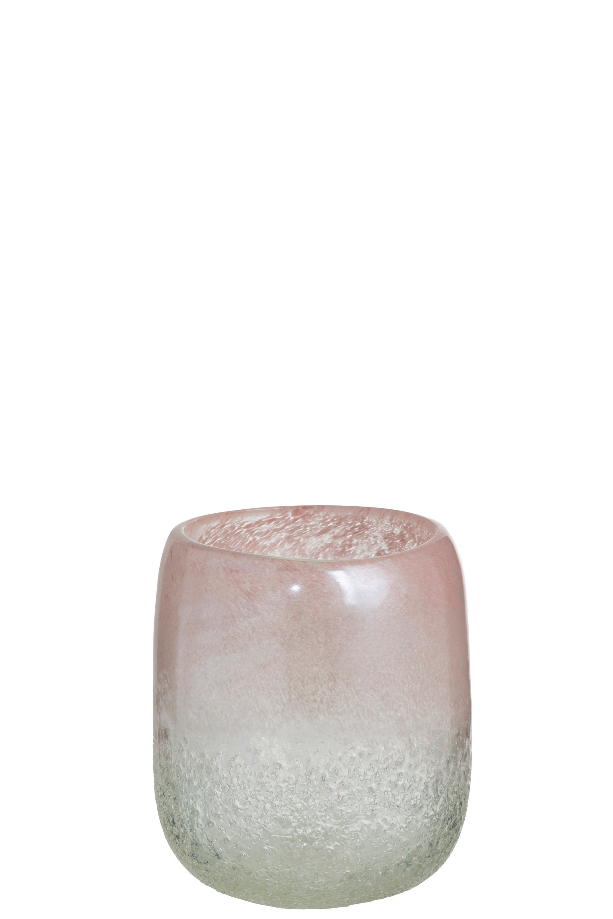 VASE SCAVO ROND VERRE ROSE S