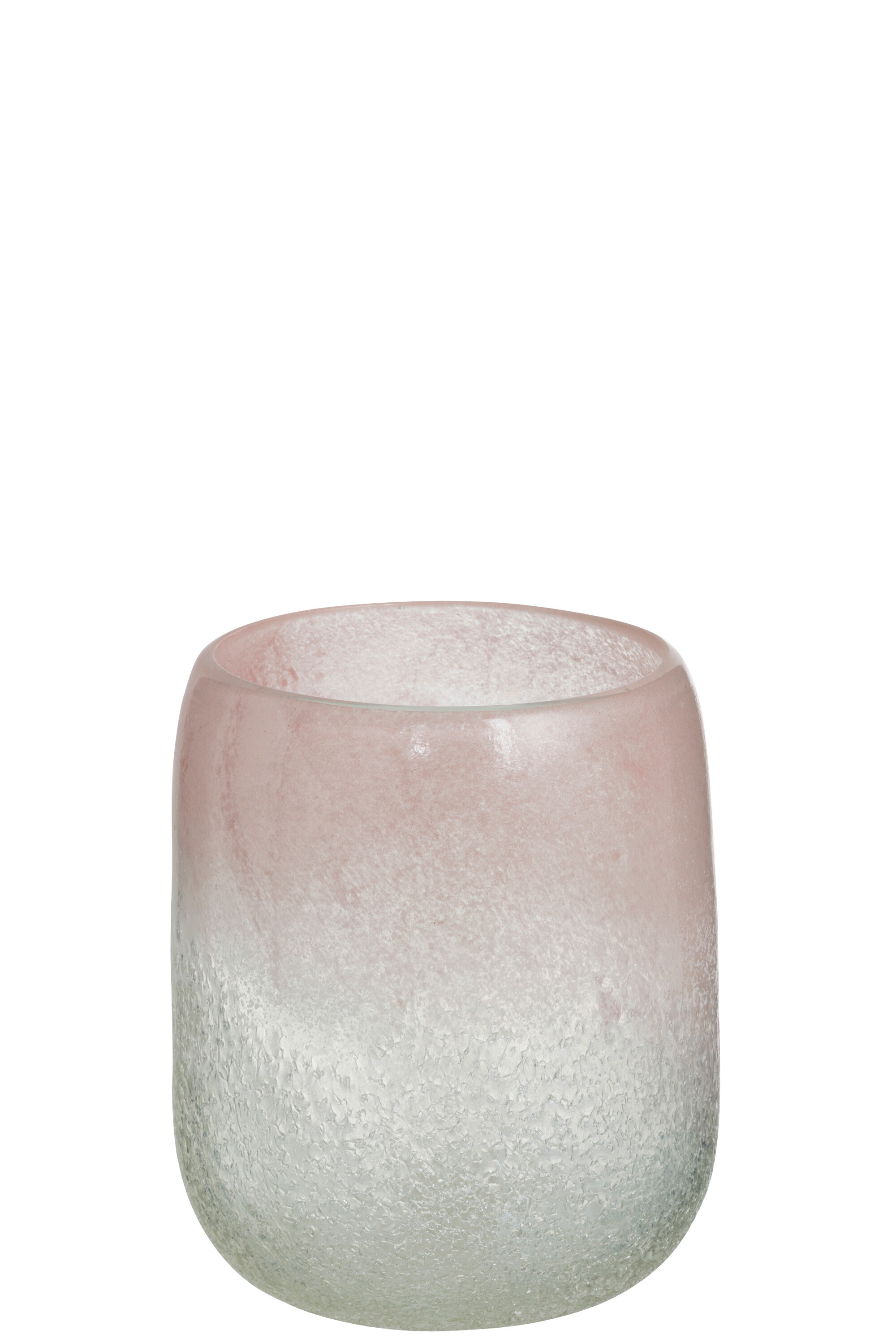 VASE SCAVO ROND VERRE ROSE M