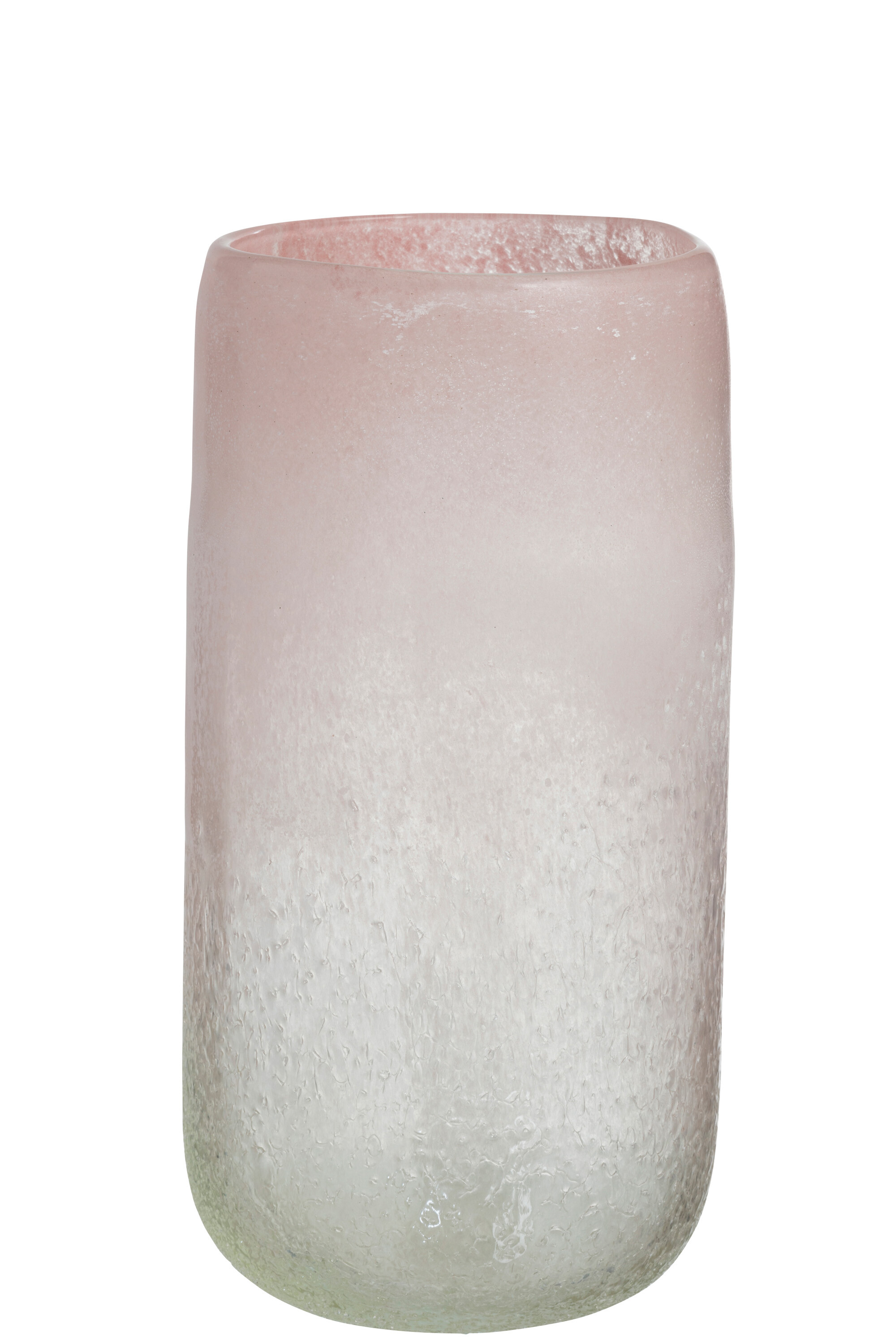 VASE SCAVO ROND VERRE ROSE L