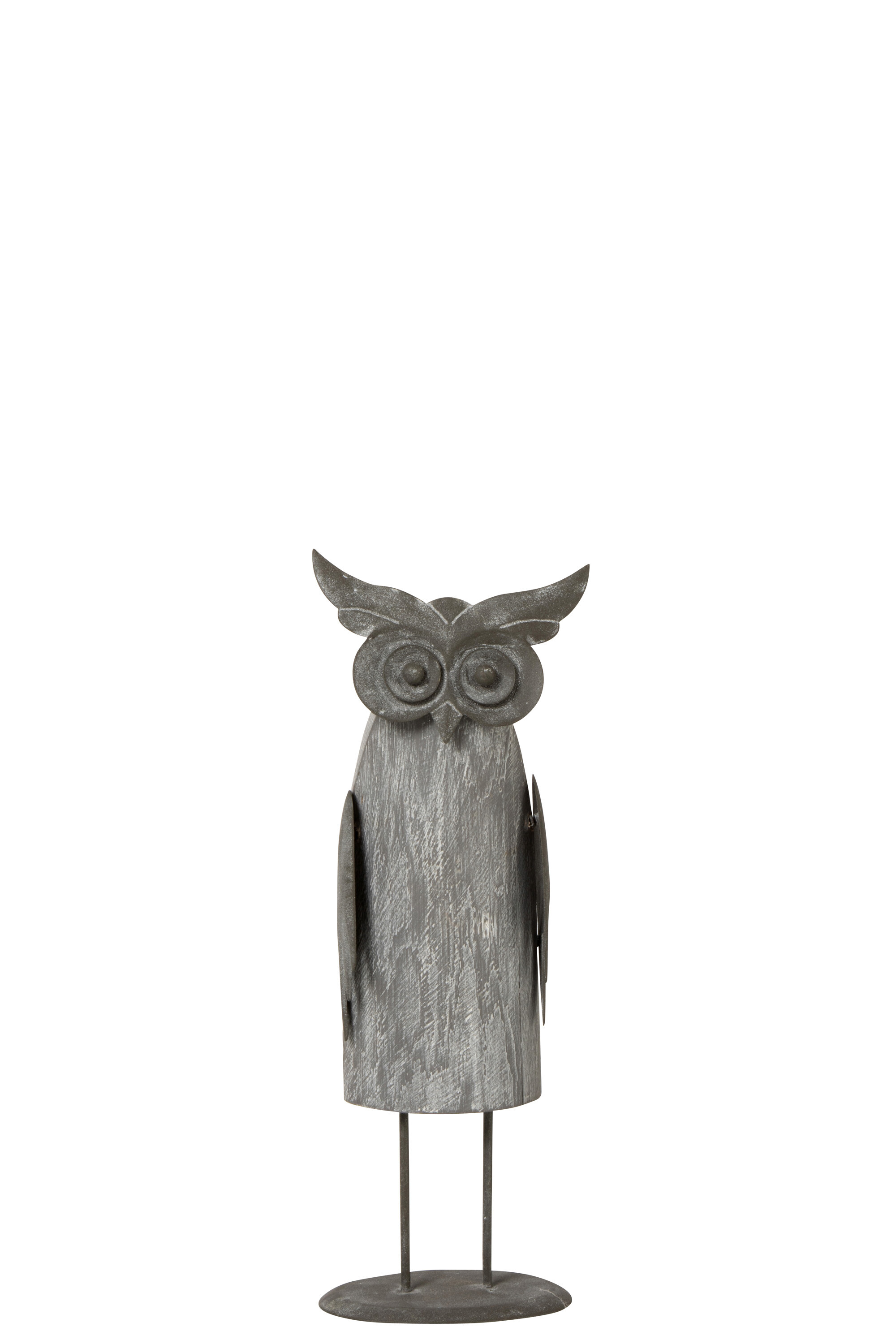 HIBOU DEBOUT METAL/BS GRIS S