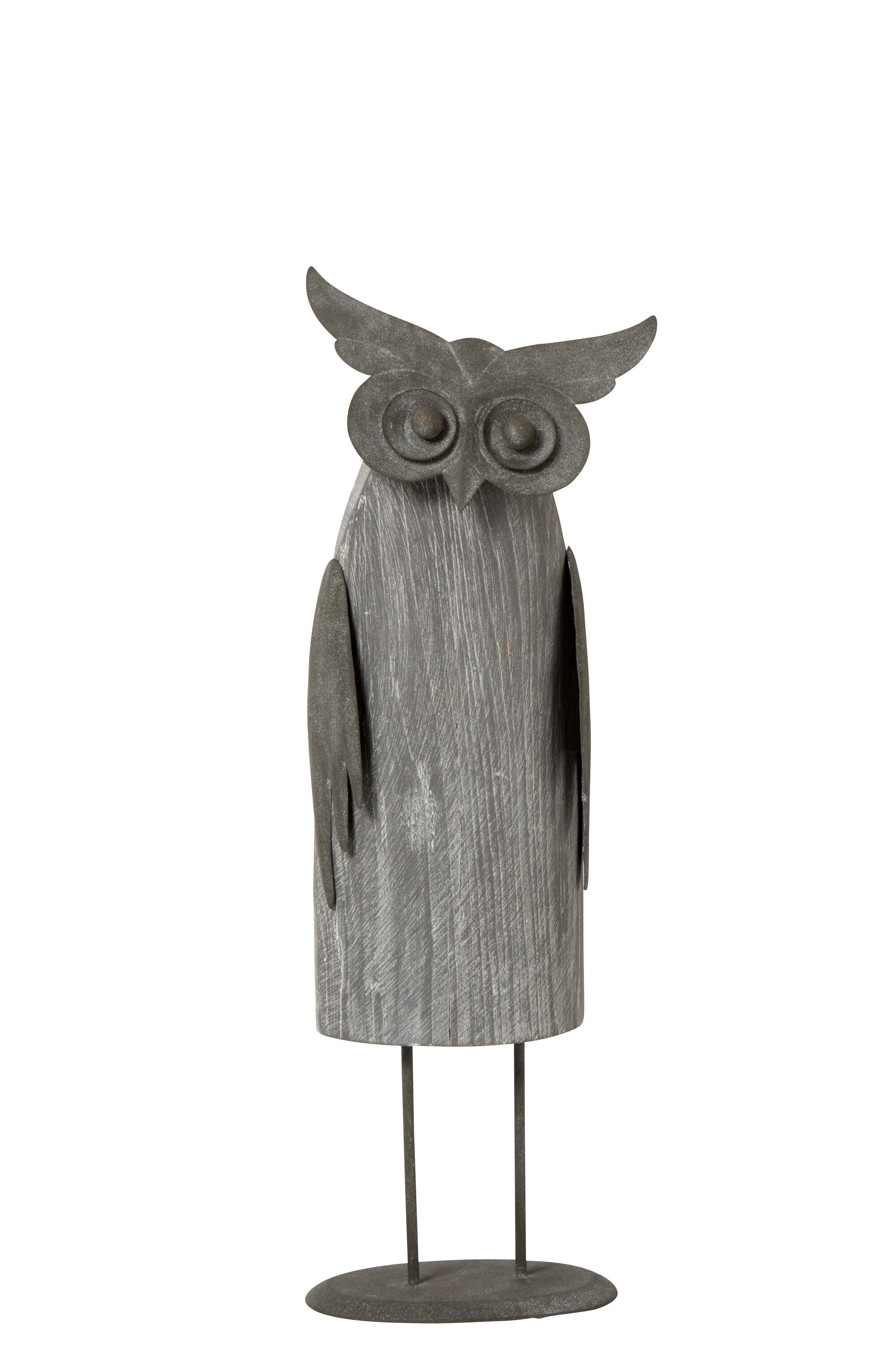 HIBOU DEBOUT METAL/BS GRIS L