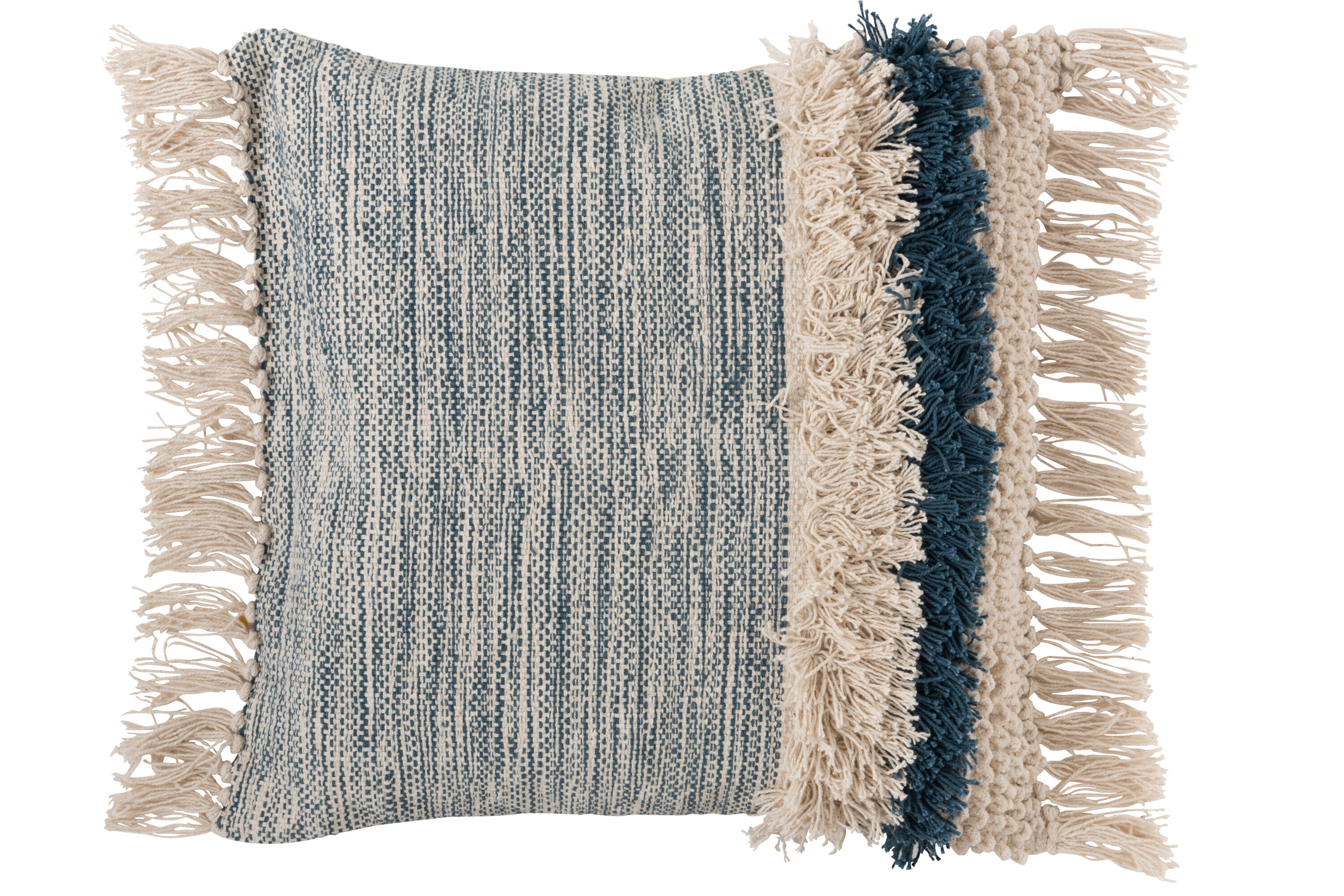 COUSSIN BORD COTON ECRU/BLEU