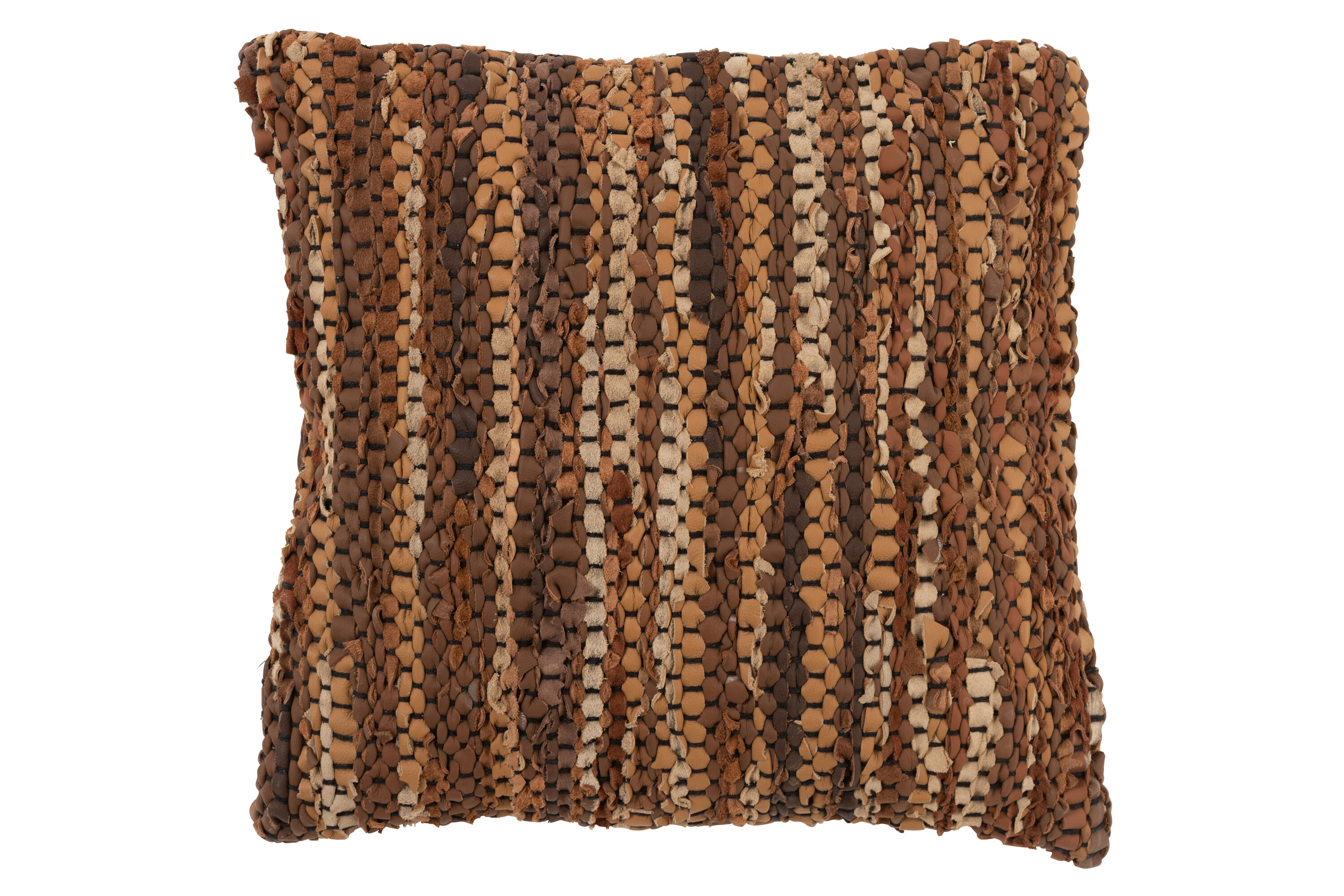 COUSSIN ETHNIQUE CUIR MARRON