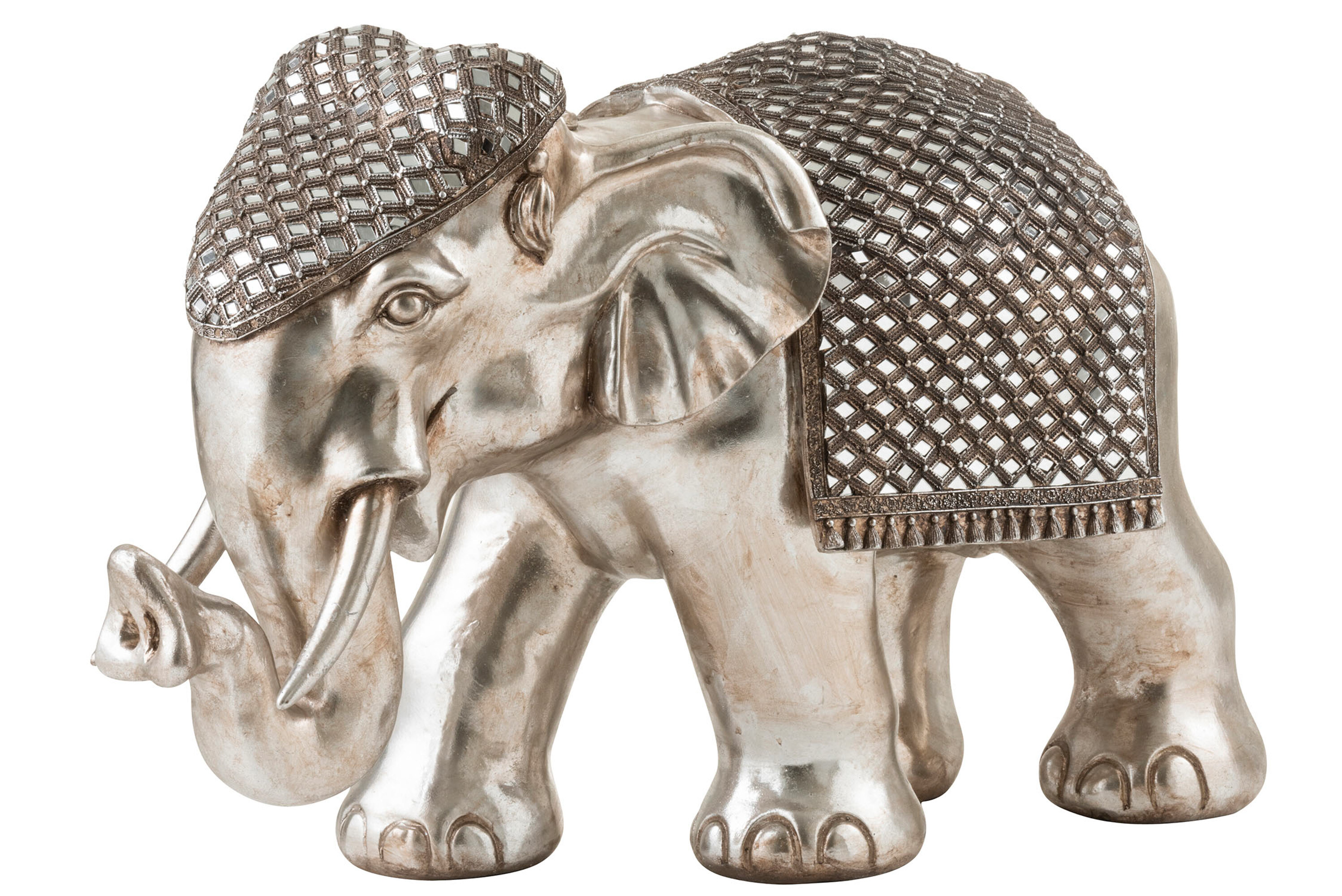 ELEPHANT MIROIR RESINE ARG XL