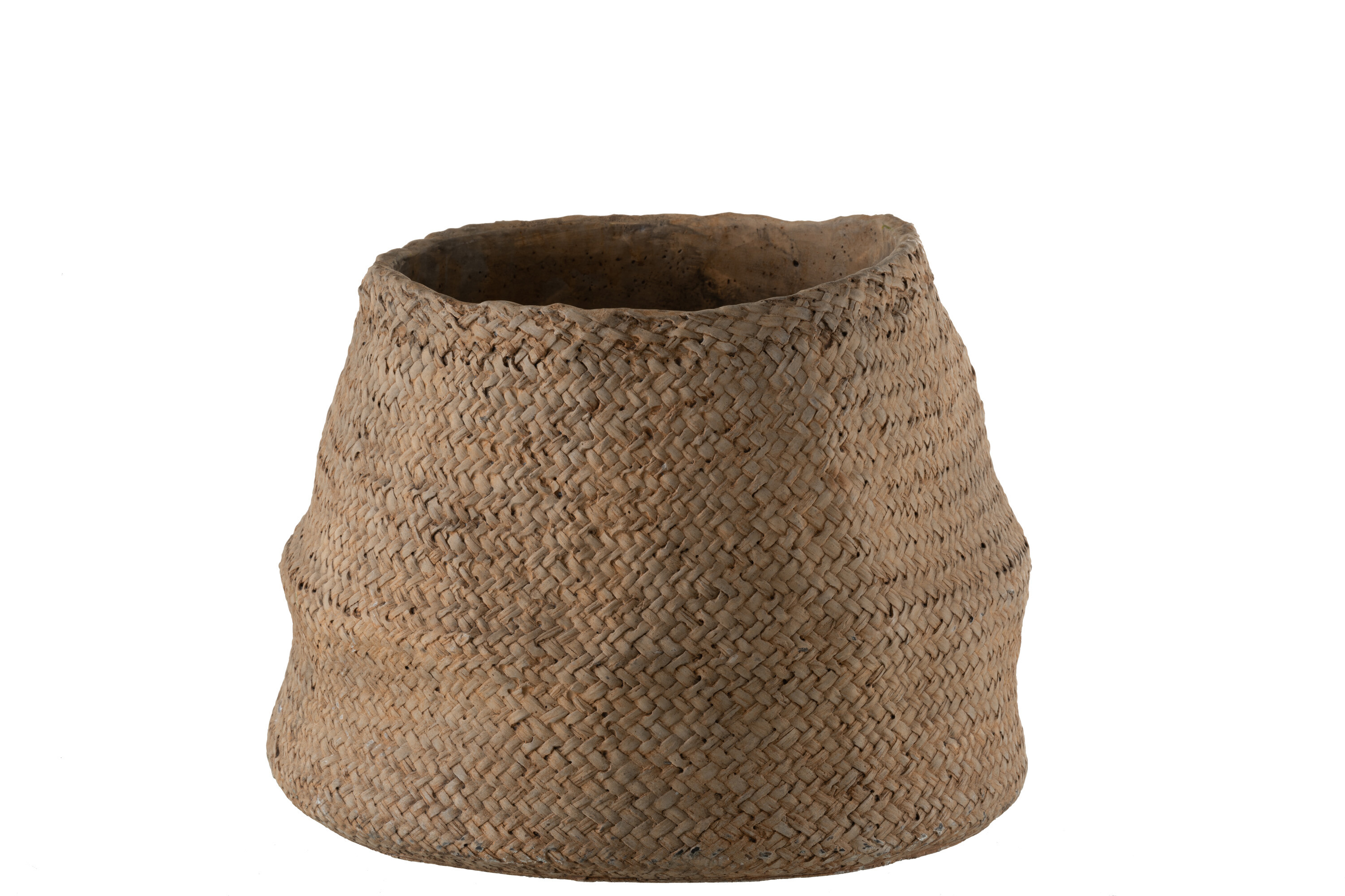 CACHEPOT CIMENT MARRON L