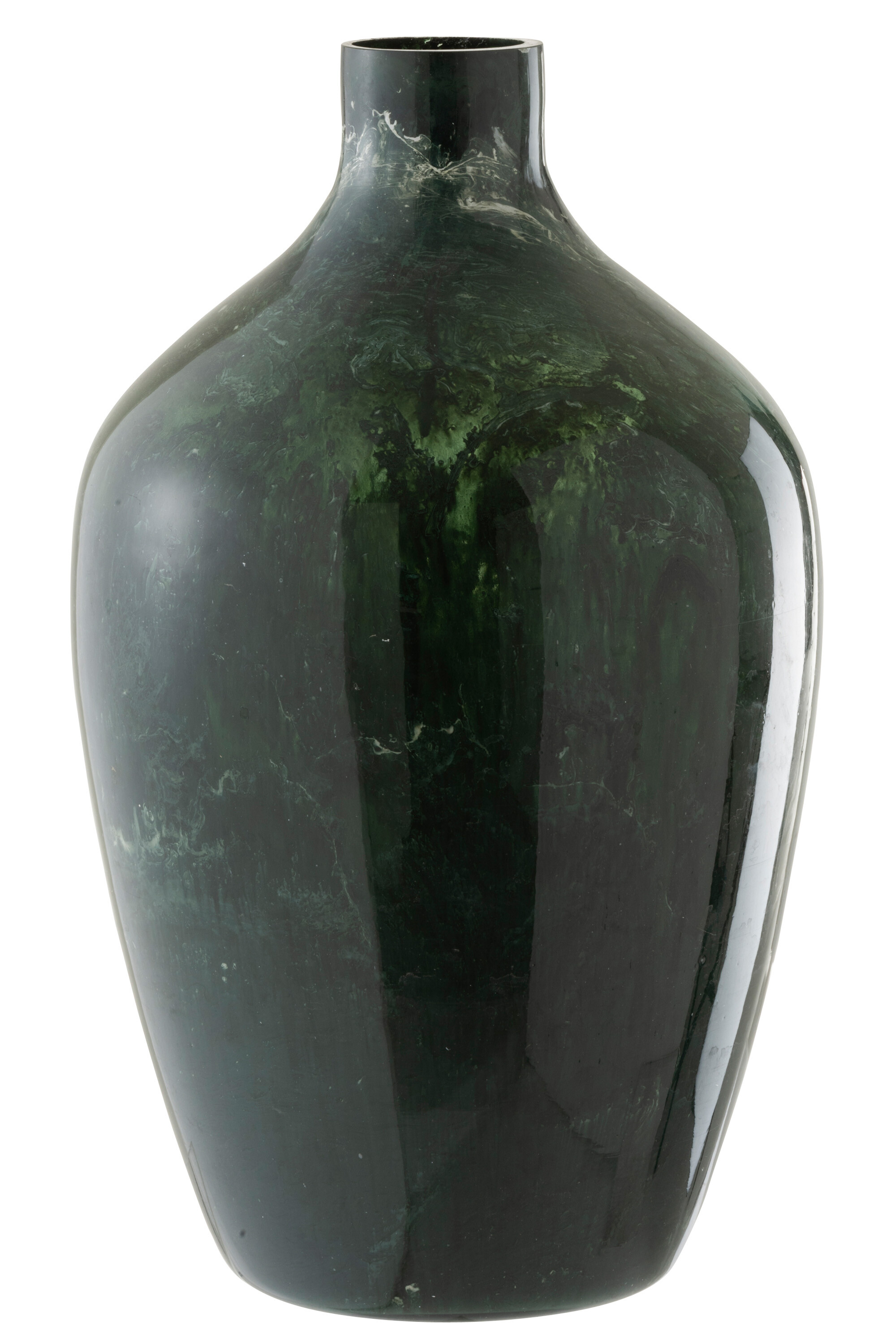 VASE BOULE VERRE ANT VERT/BLA