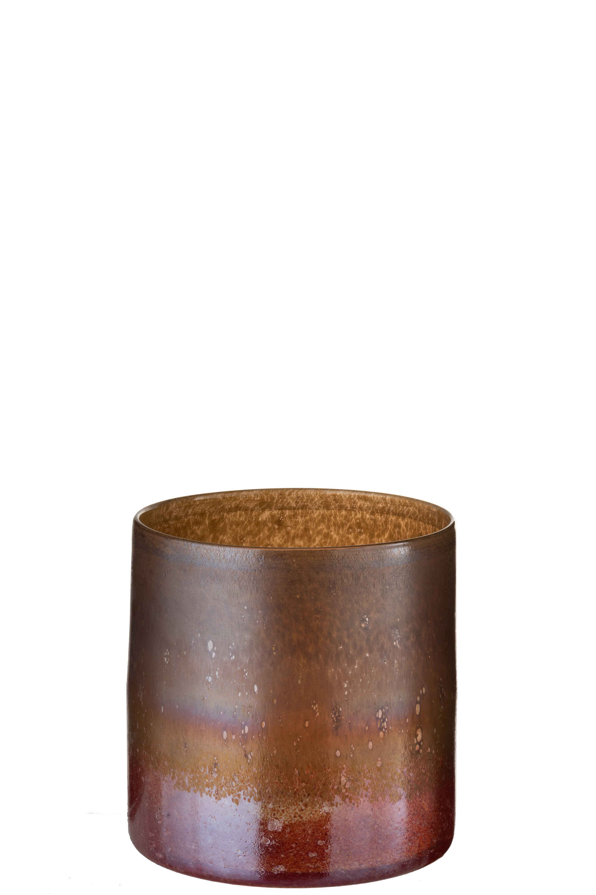 VASE CYLIND VER BORDEAUX/OCRE